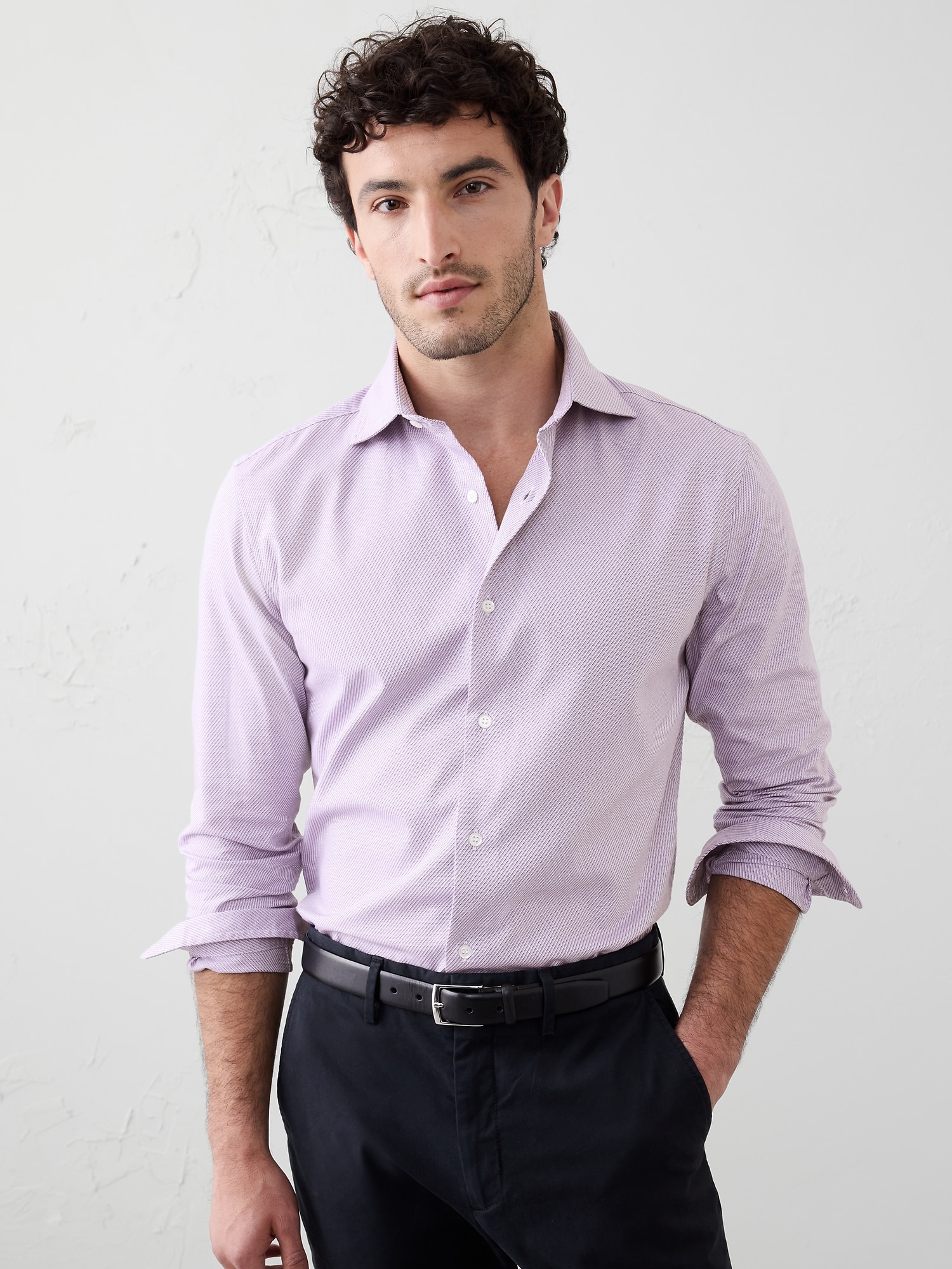 Slim Dobby Dress Shirt - Lavender