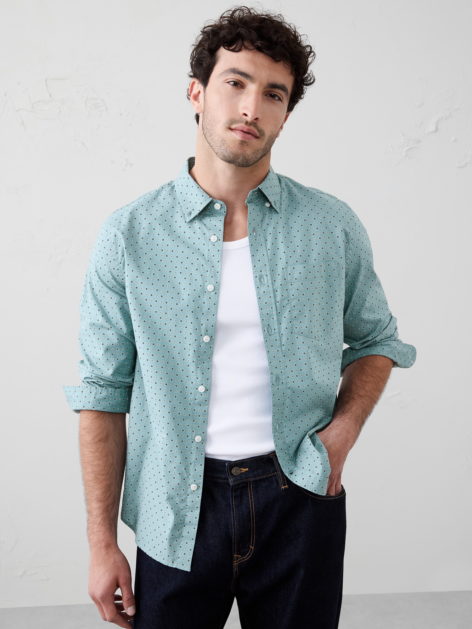 Image number 1 showing, Slim Softwash Cotton Shirt