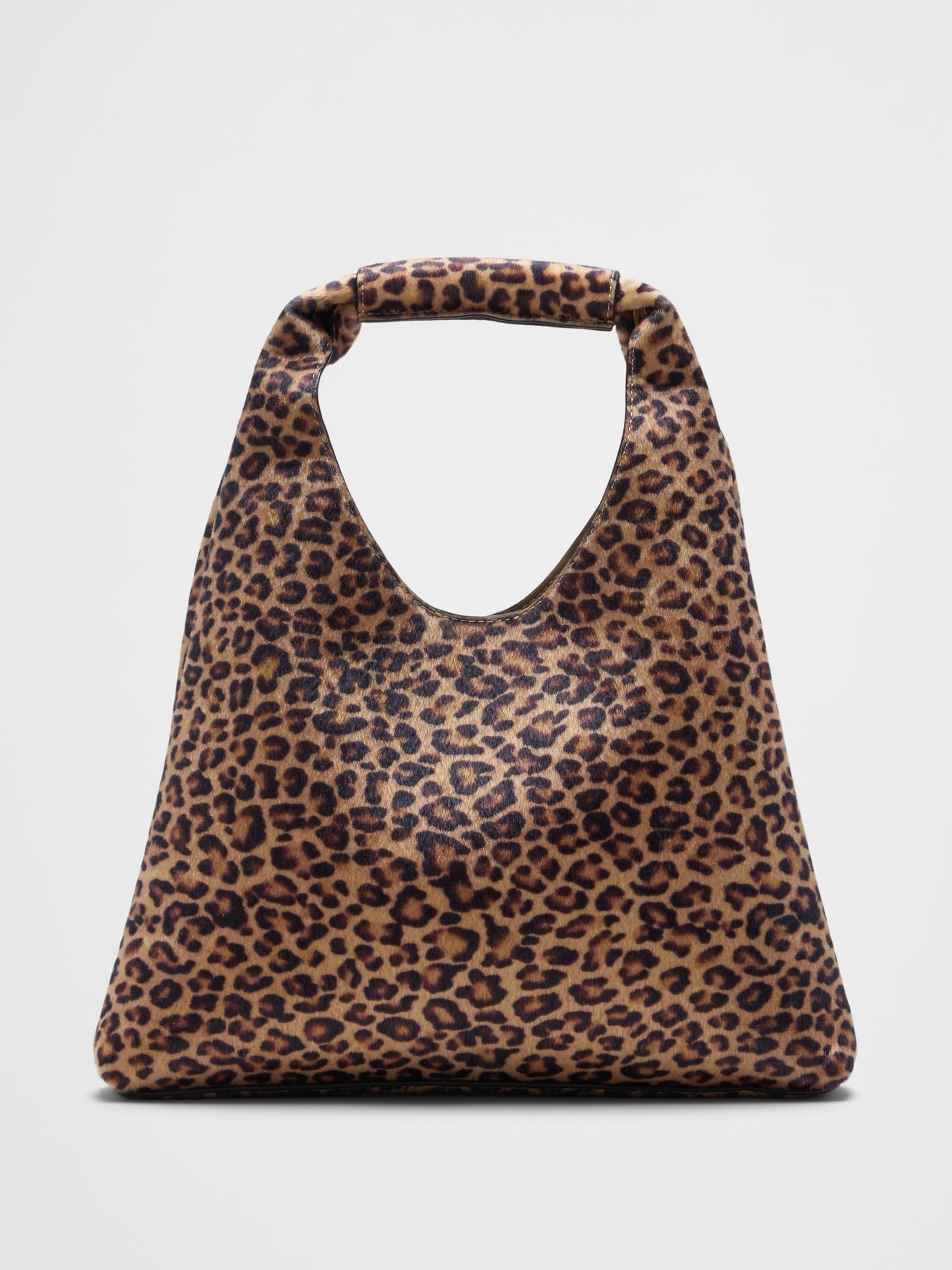 Vegan Leather Mini Slouchy Tote - Leopard