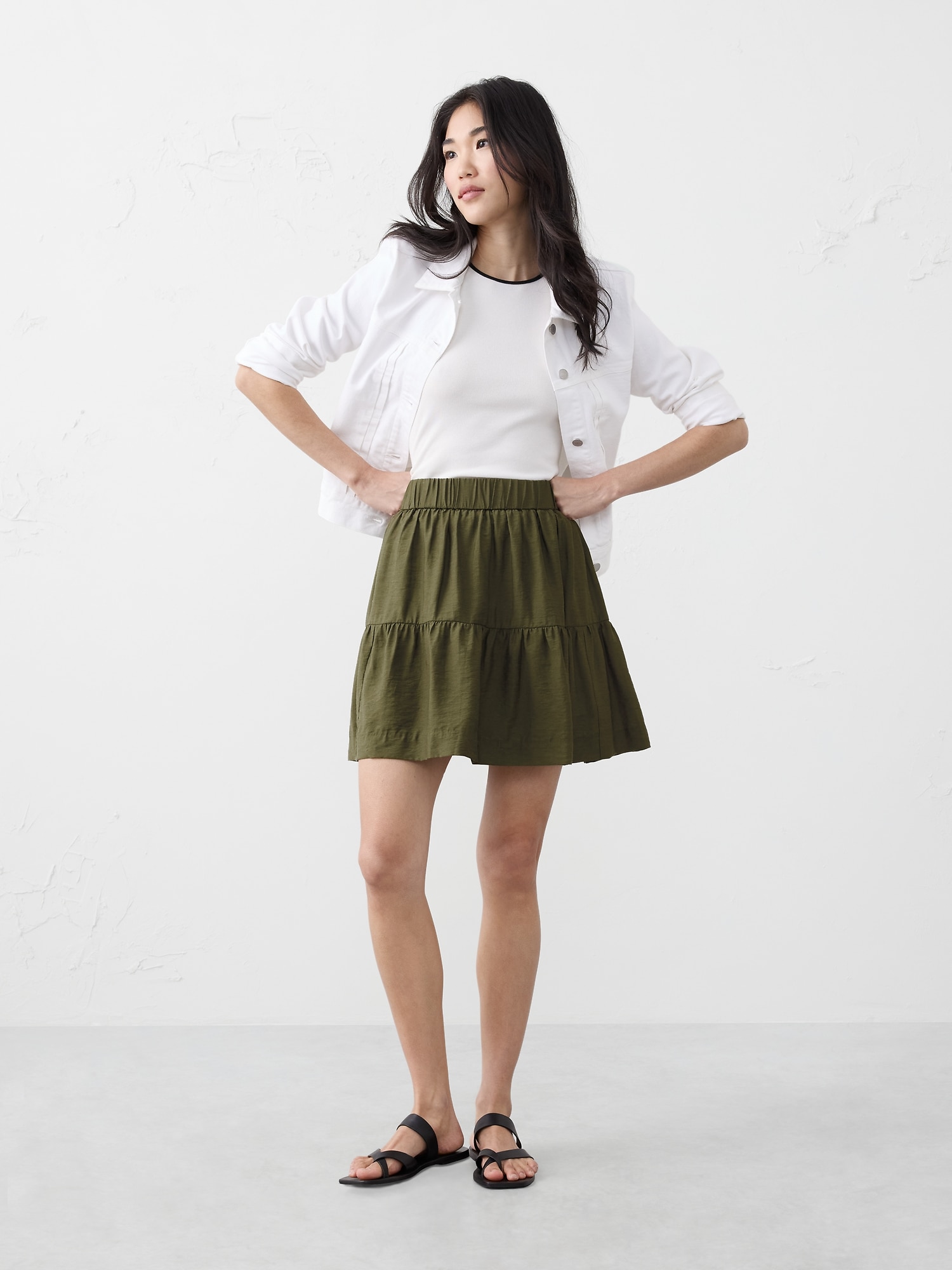 Image number 1 showing, Tiered Mini Skirt