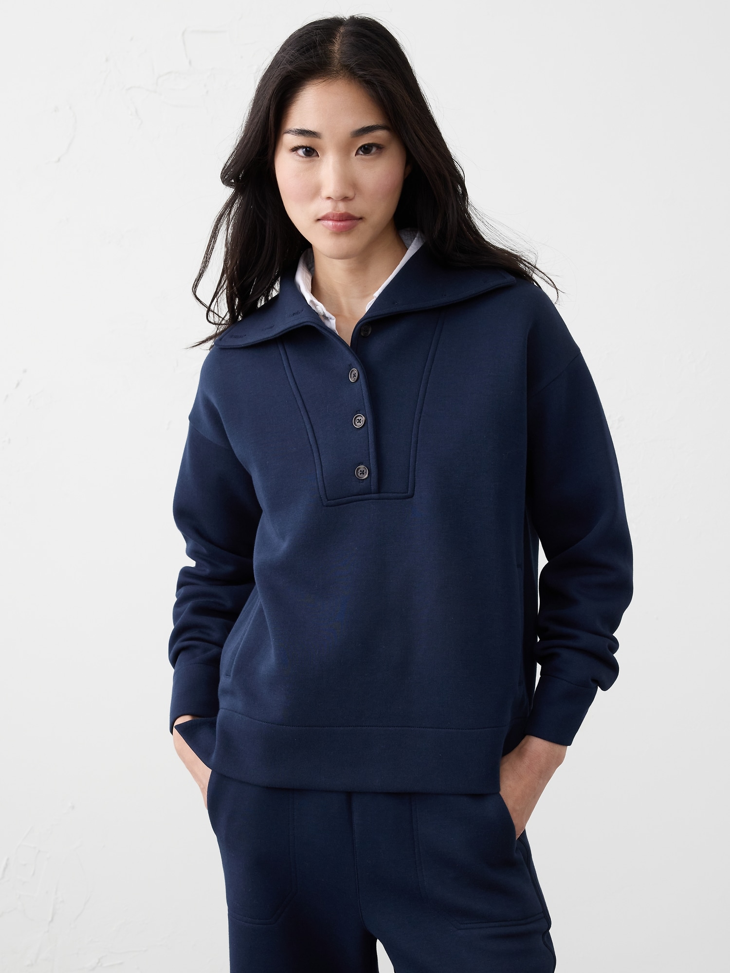 Oversized Scuba Sweatshirt - Blue