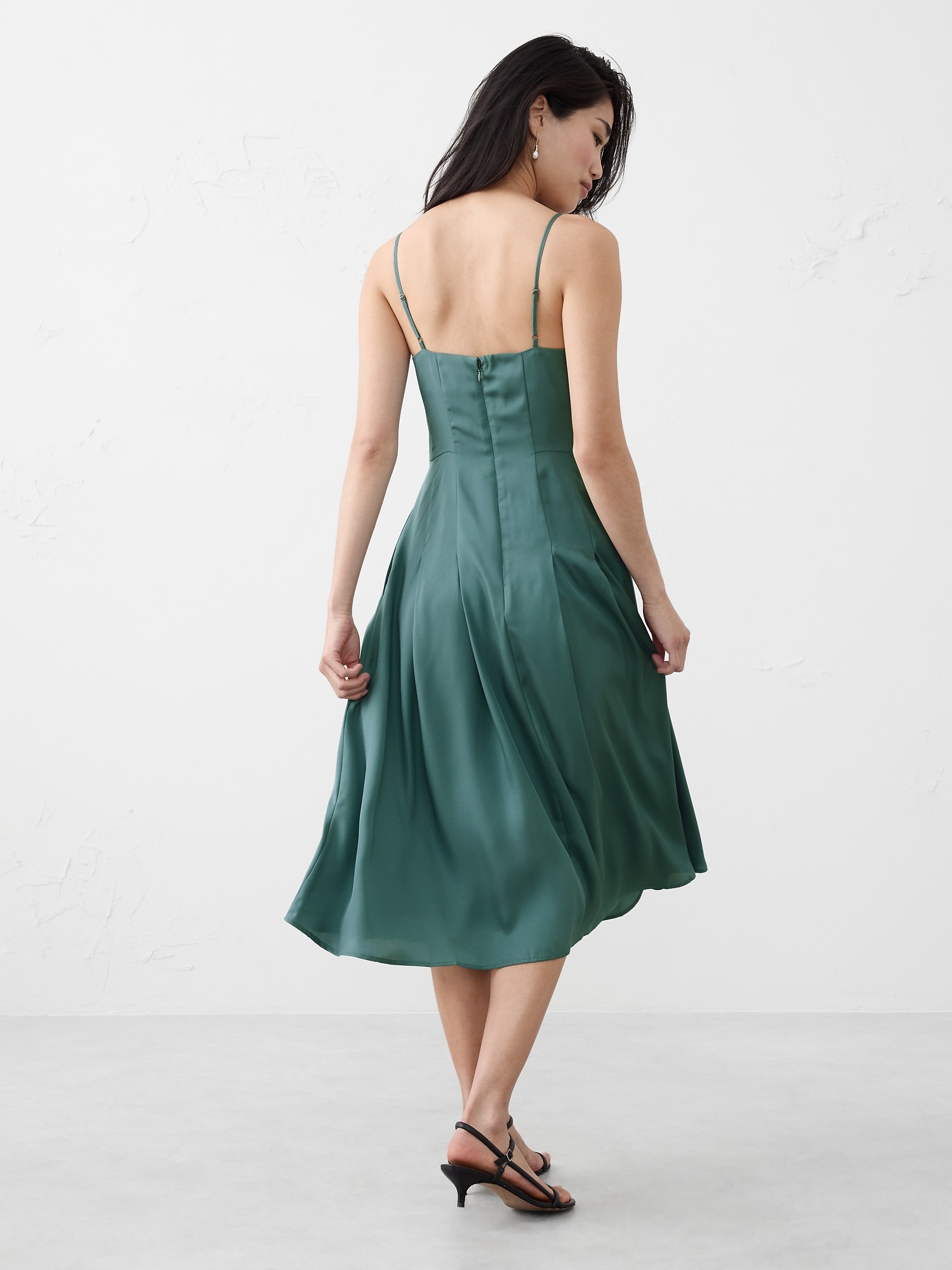 Image number 2 showing, Satin Strappy Midi Dress
