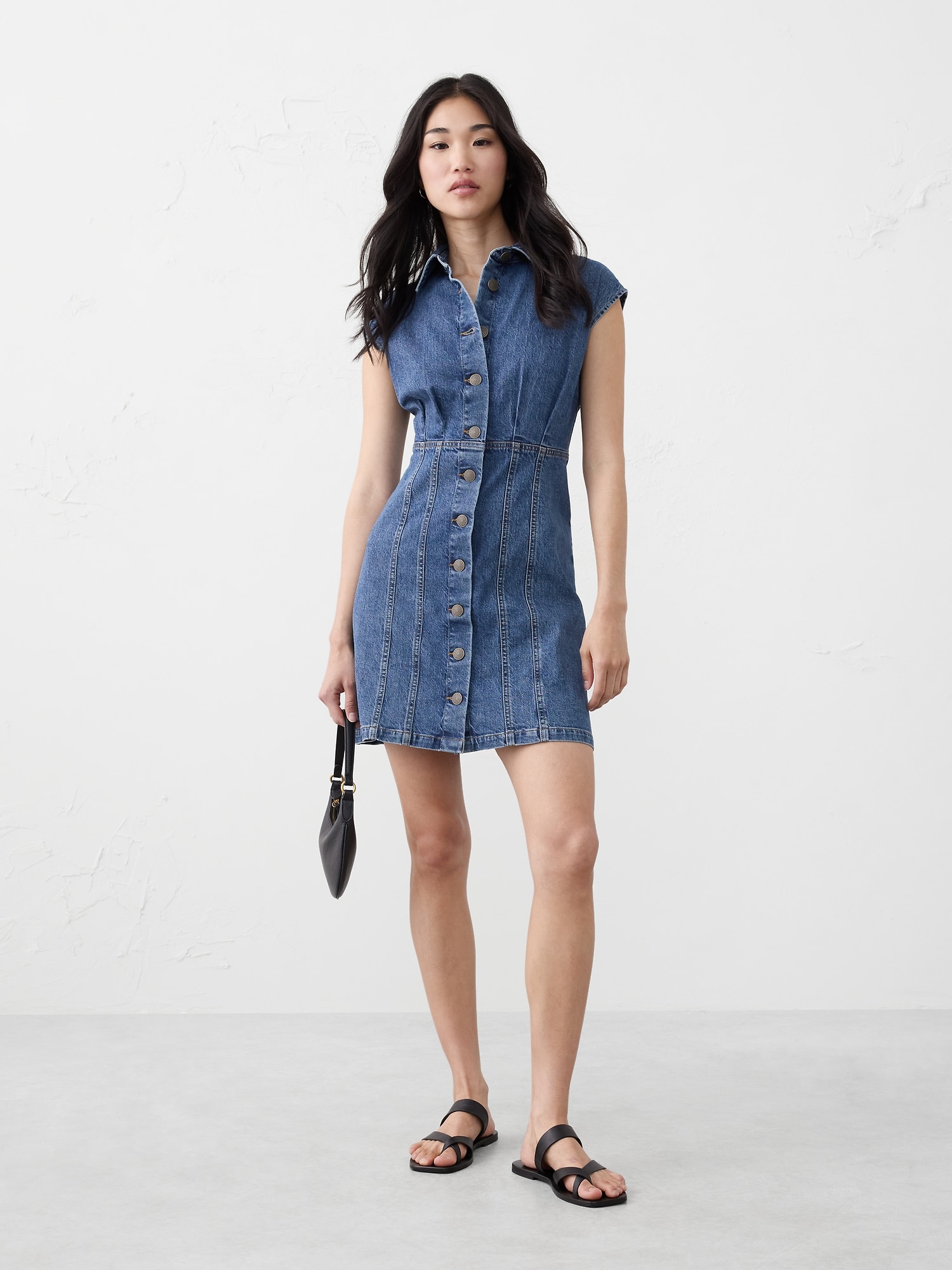 Image number 1 showing, Denim Mini Shirtdress