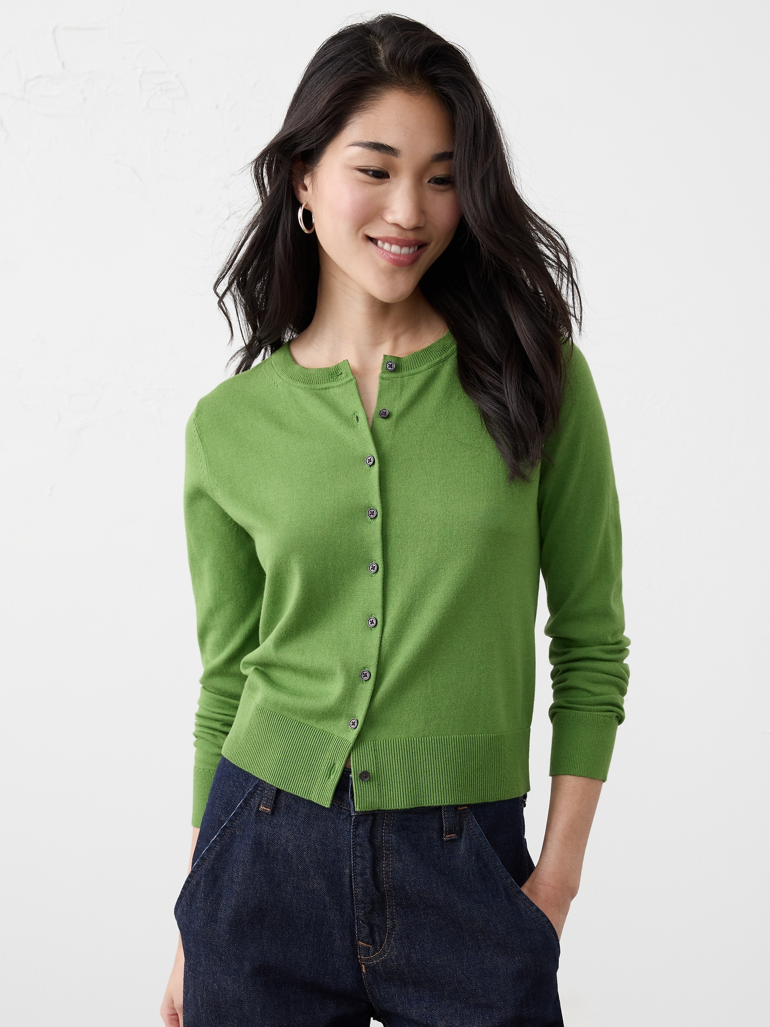 Forever Crew-Neck Cardigan Sweater