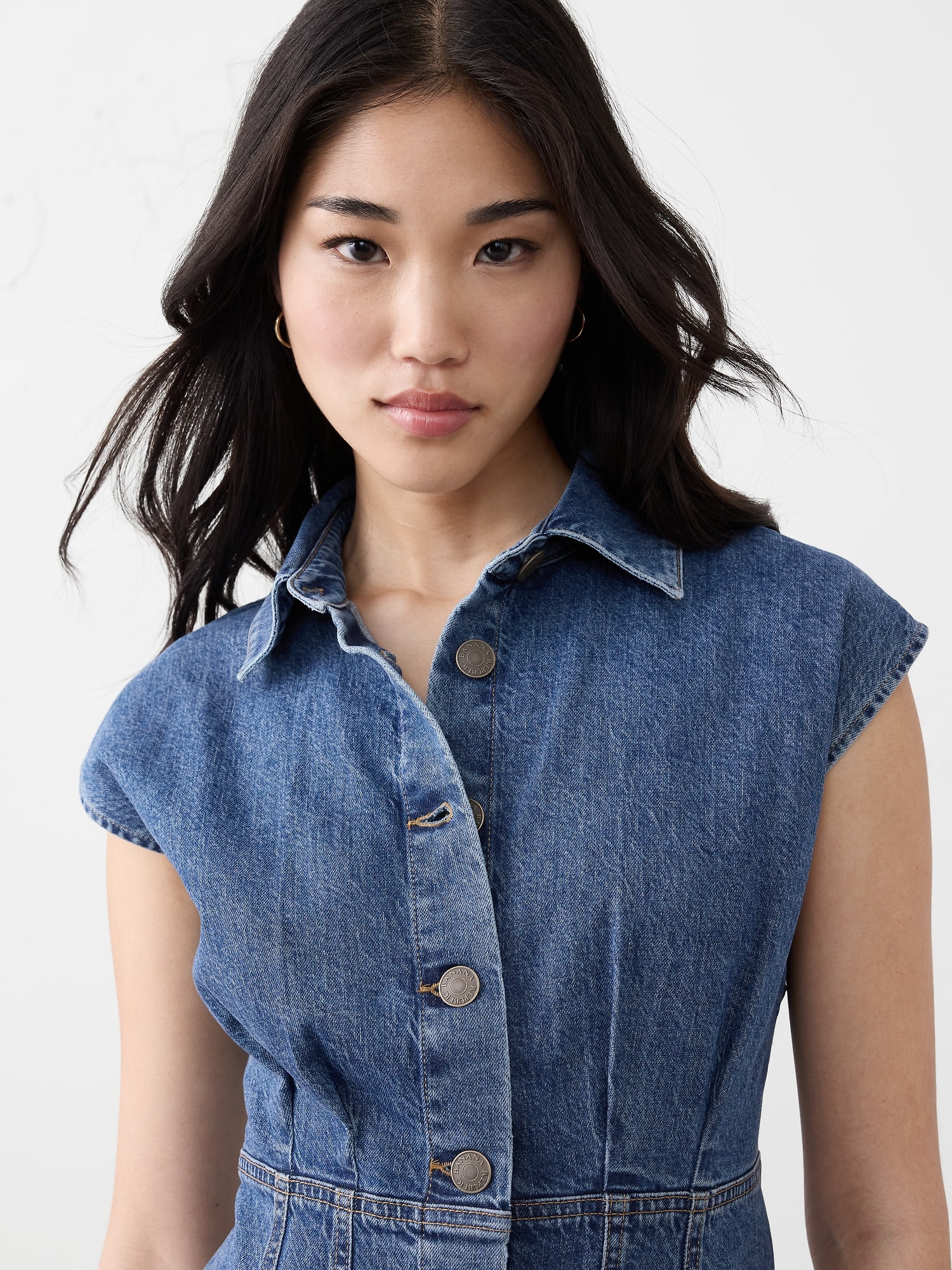 Image number 3 showing, Denim Mini Shirtdress