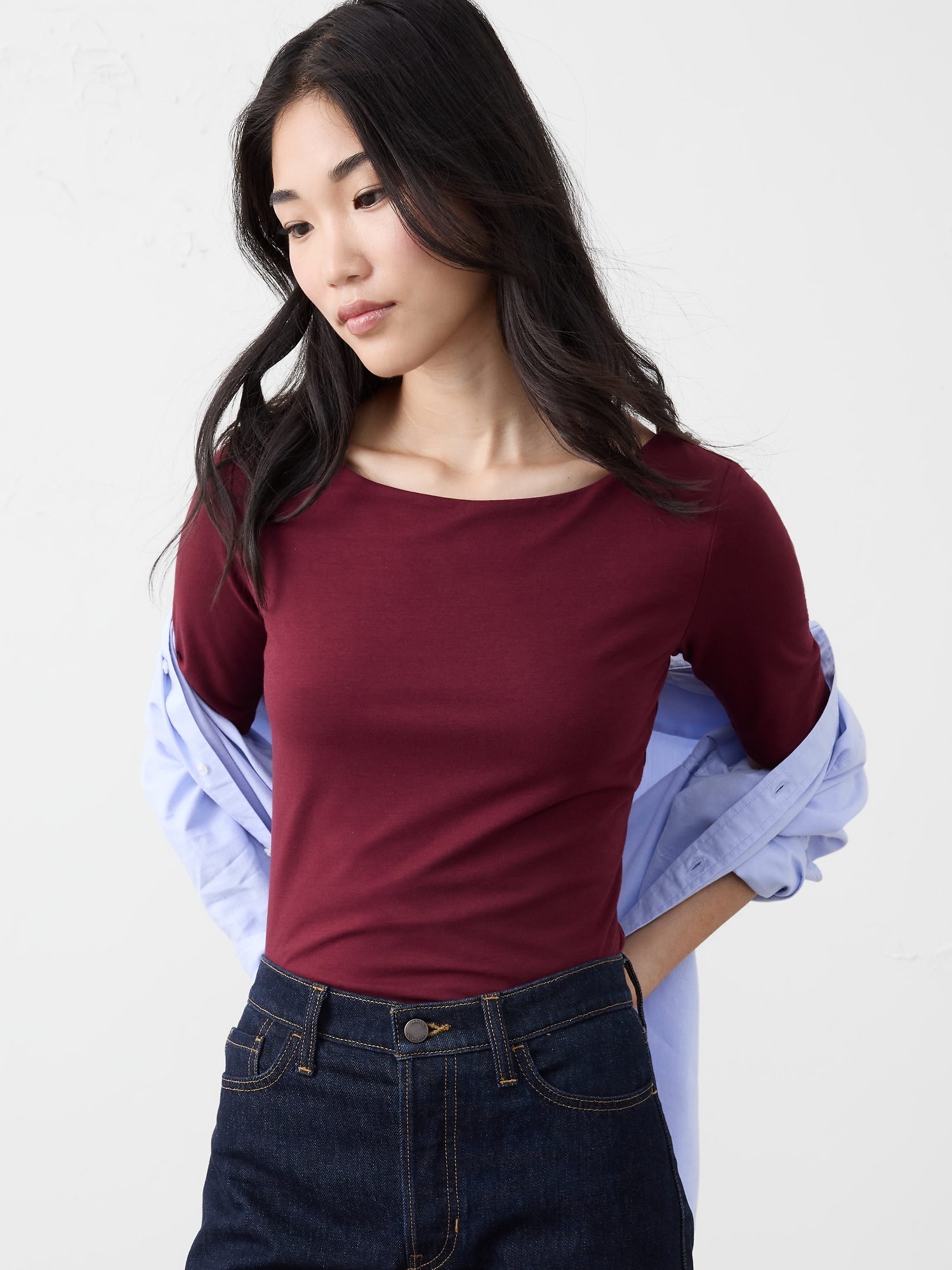 Image number 3 showing, Soft Stretch Elbow-Sleeve Top