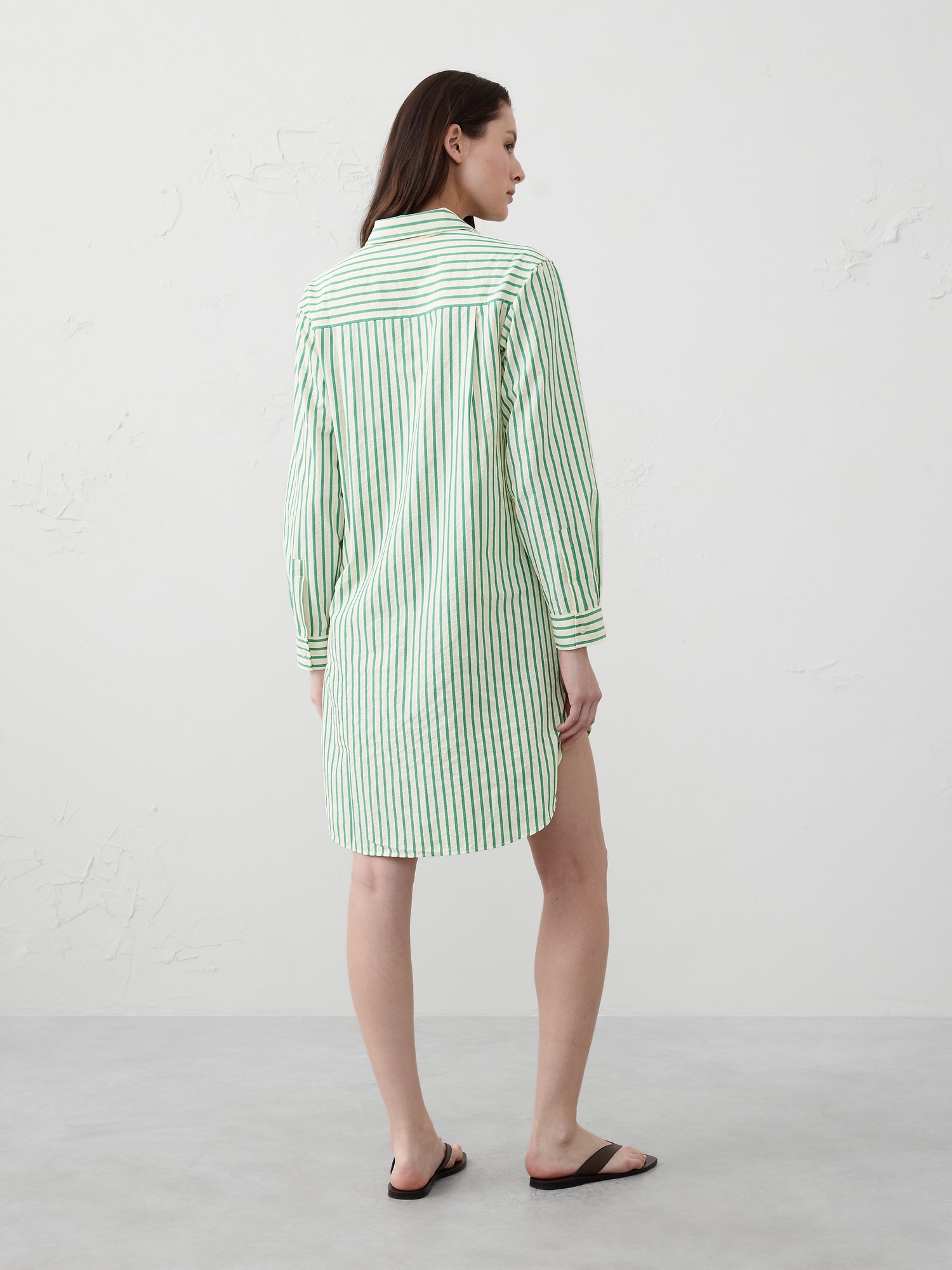 Linen-Blend Mini Shirtdress