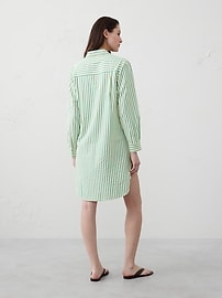 Linen-Blend Mini Shirtdress