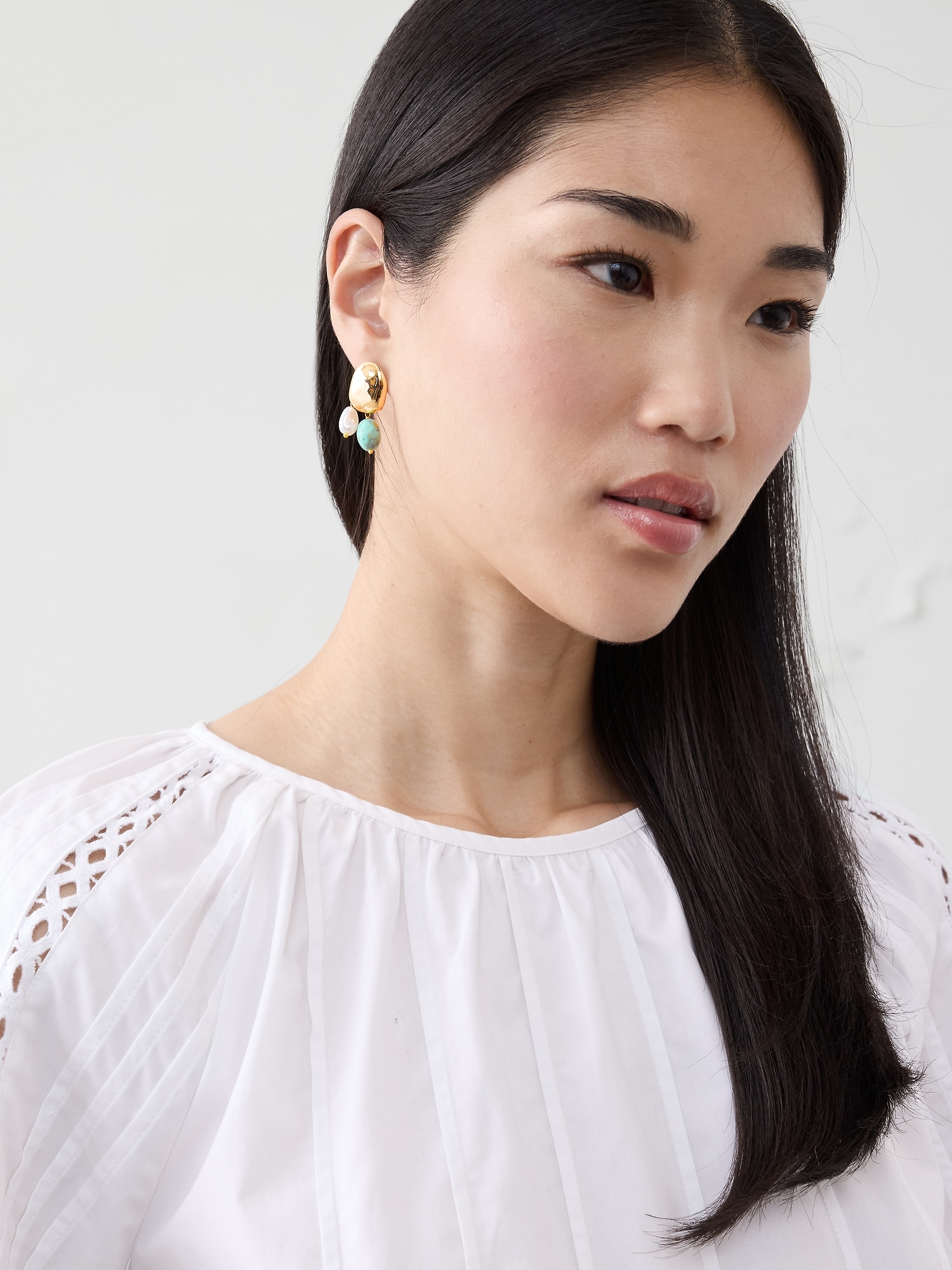 Image number 2 showing, Resin Pearl Earrings