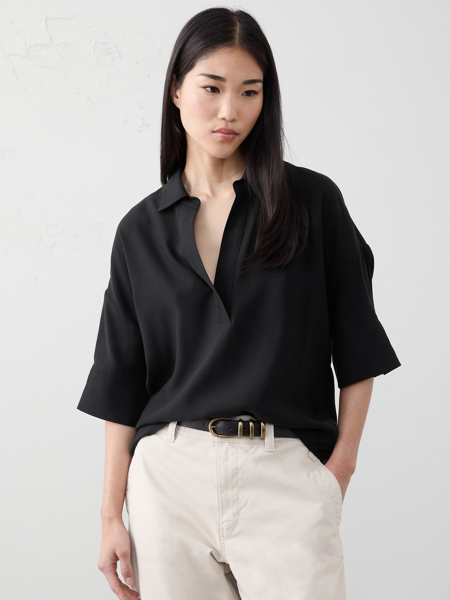 Drapey Oversized Top - Black