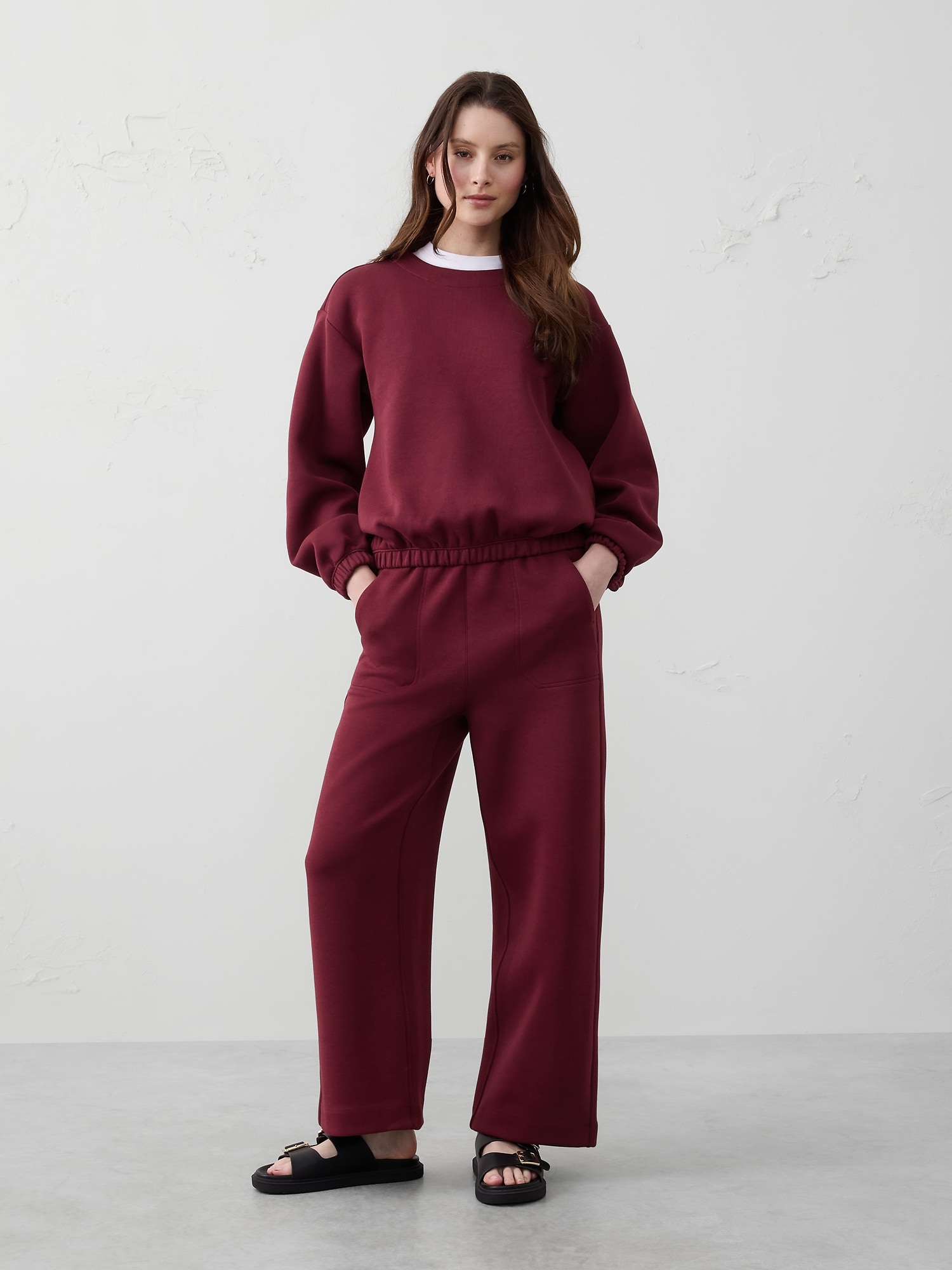 Wide-Leg High-Rise Scuba Pant - Purple