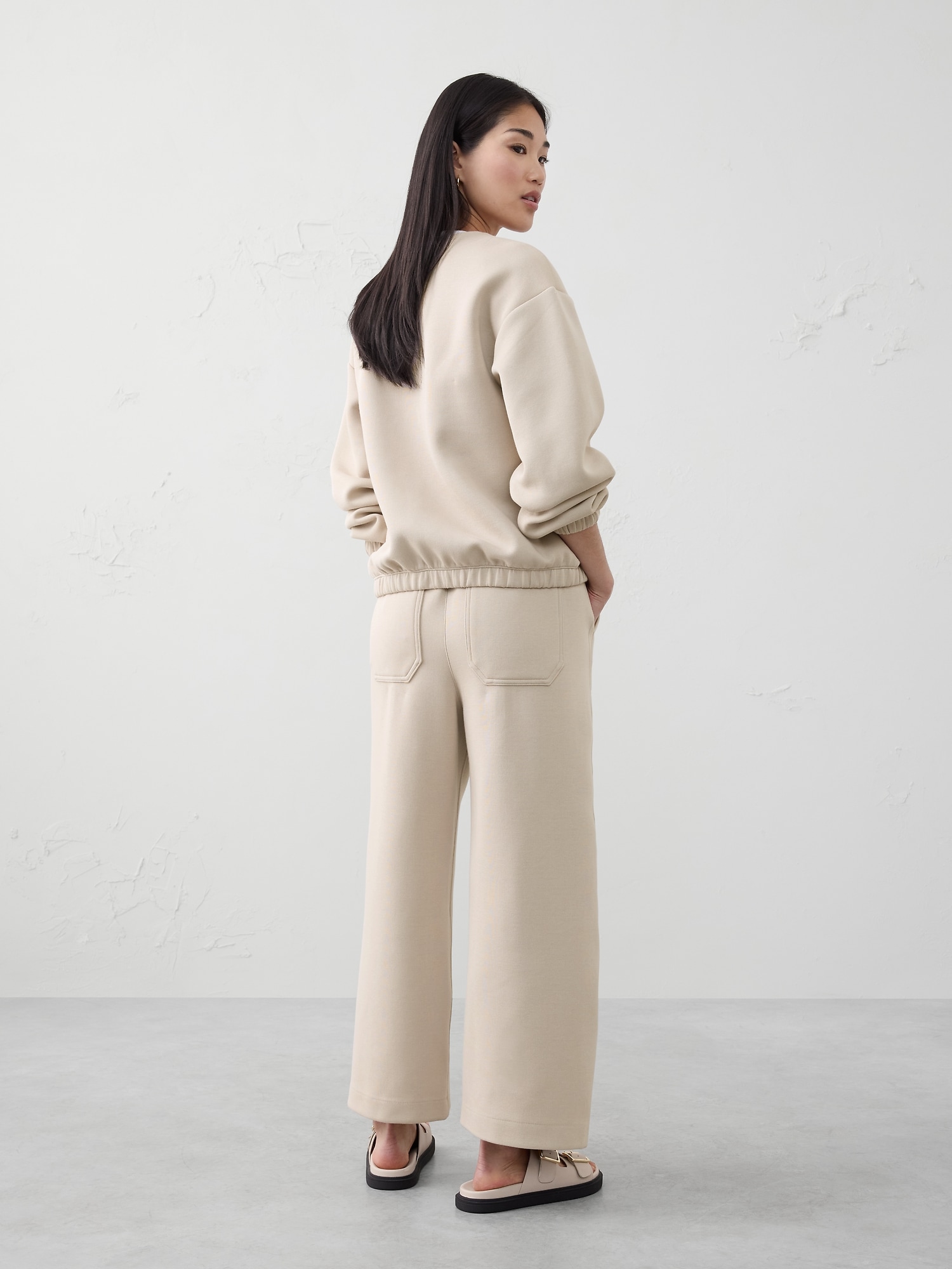 Image number 2 showing, Wide-Leg High-Rise Scuba Pant
