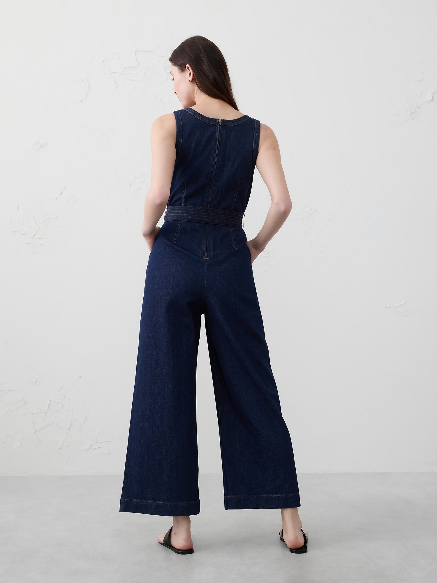 Image number 2 showing, Denim Belted Jumpsuit