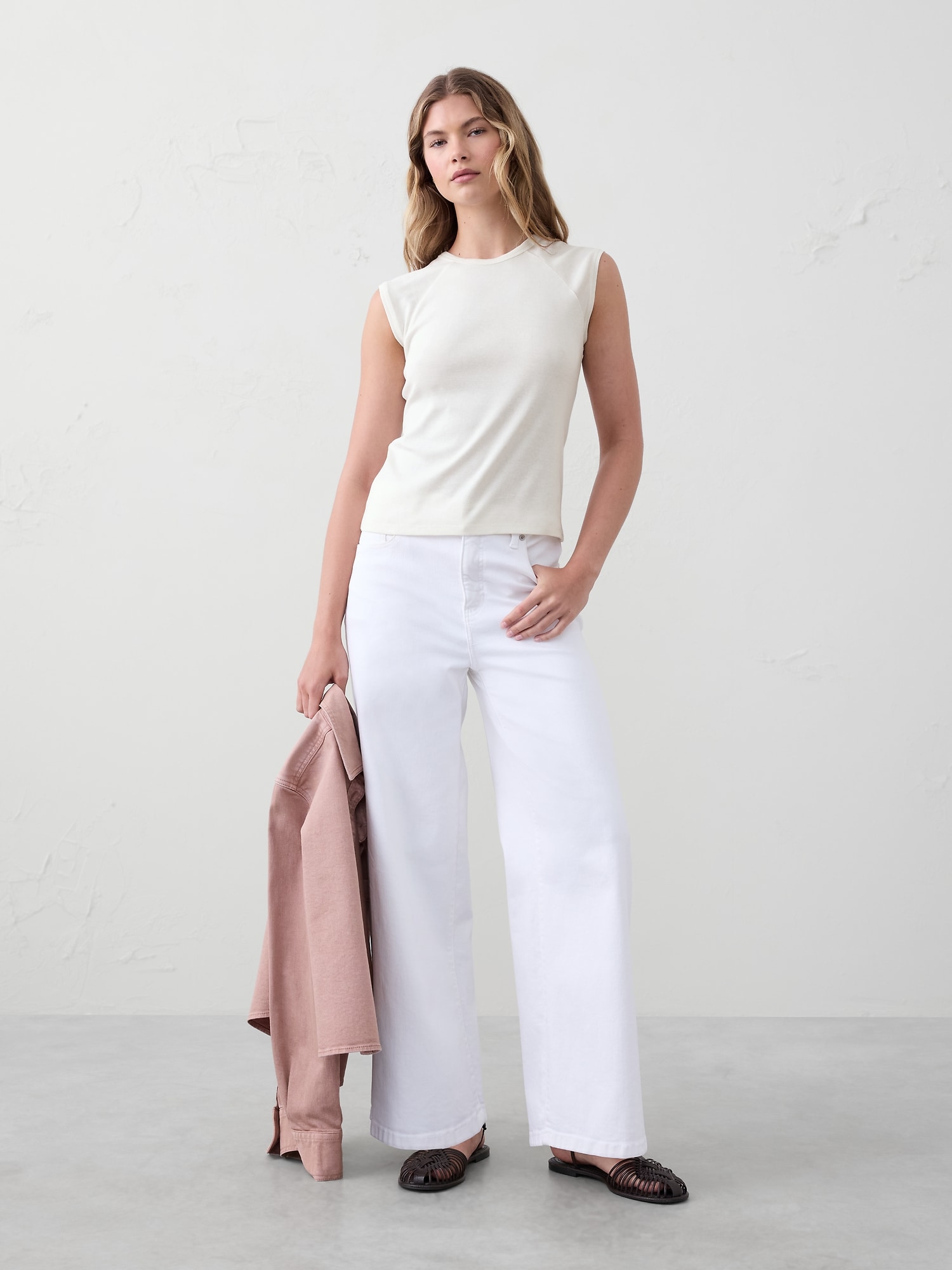 Ribbed High-Crew Top