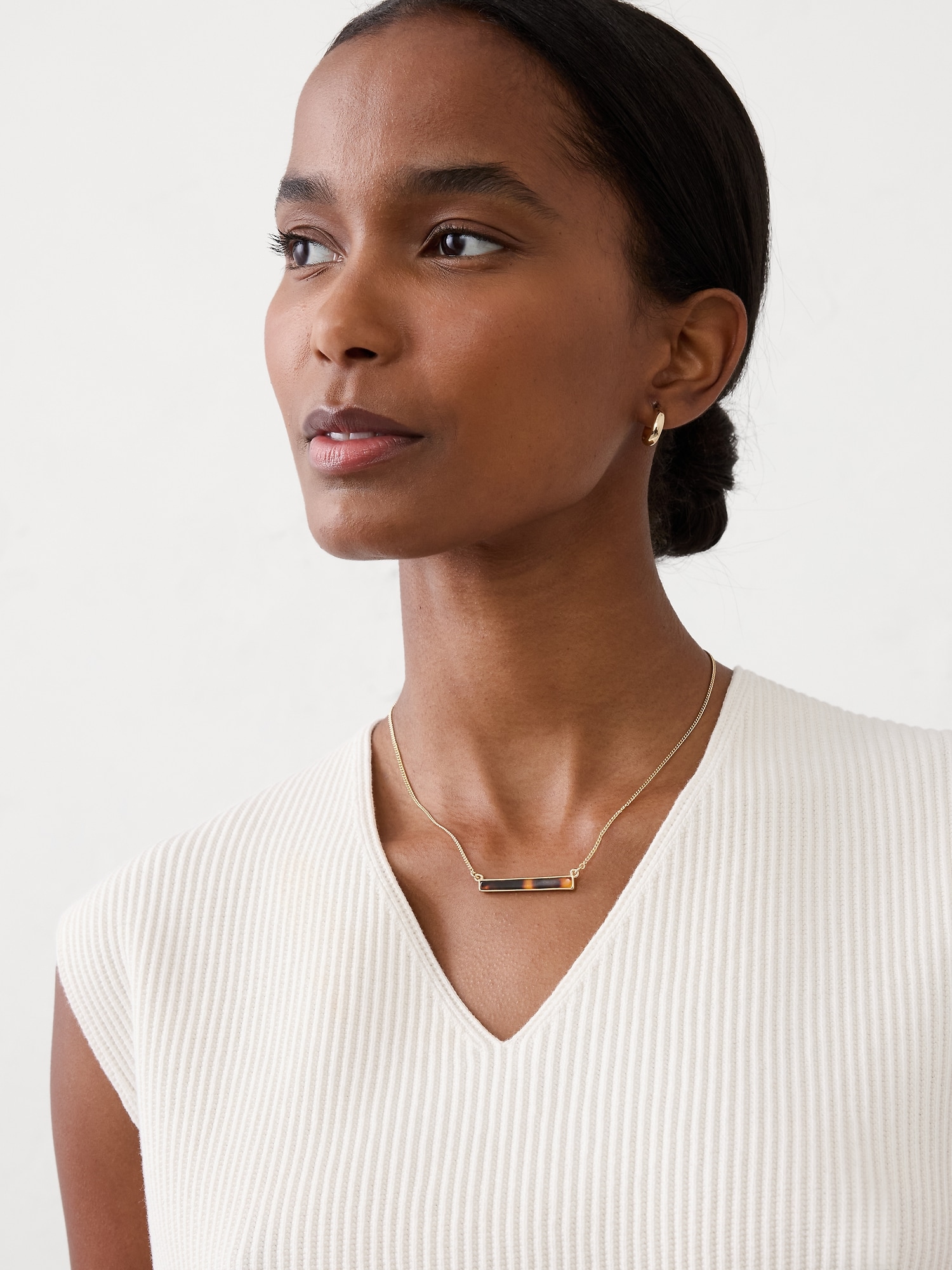 Image number 2 showing, Mother of Pearl Bar Necklace