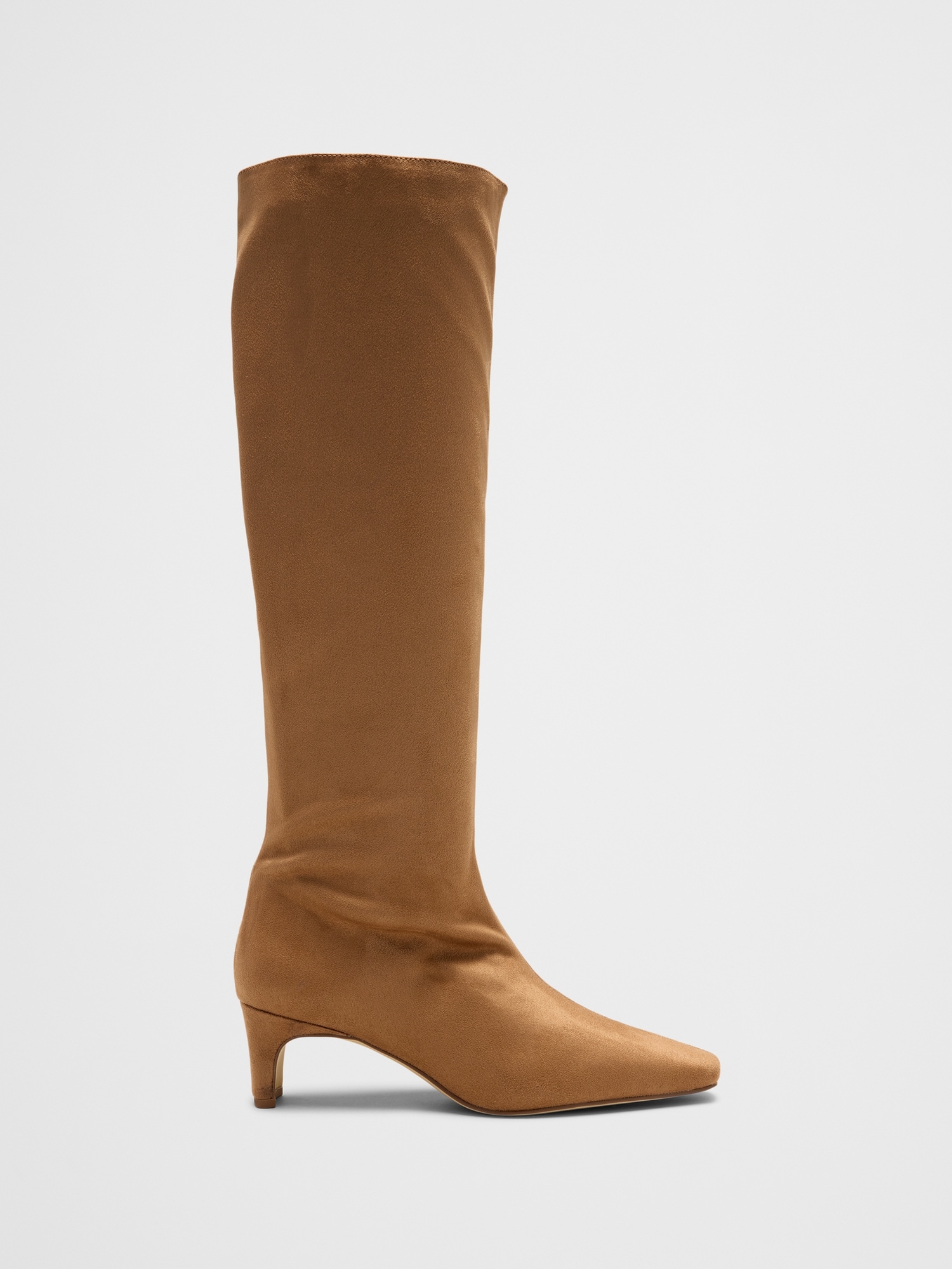 Vegan Leather Tall Slouch Boot - Tan