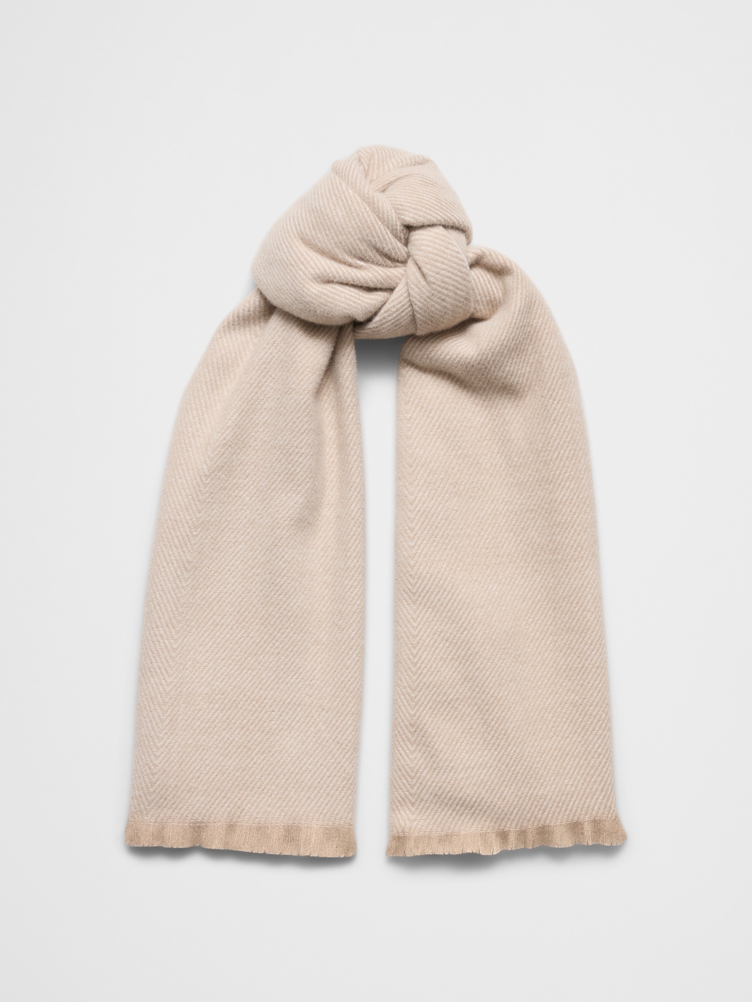 Cozy Scarf - Taupe Herringbone