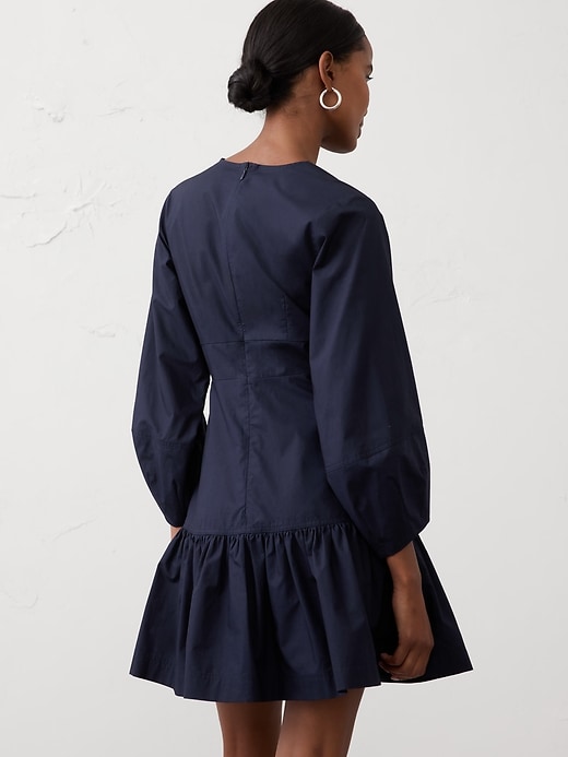 Poplin Twist Mini Dress