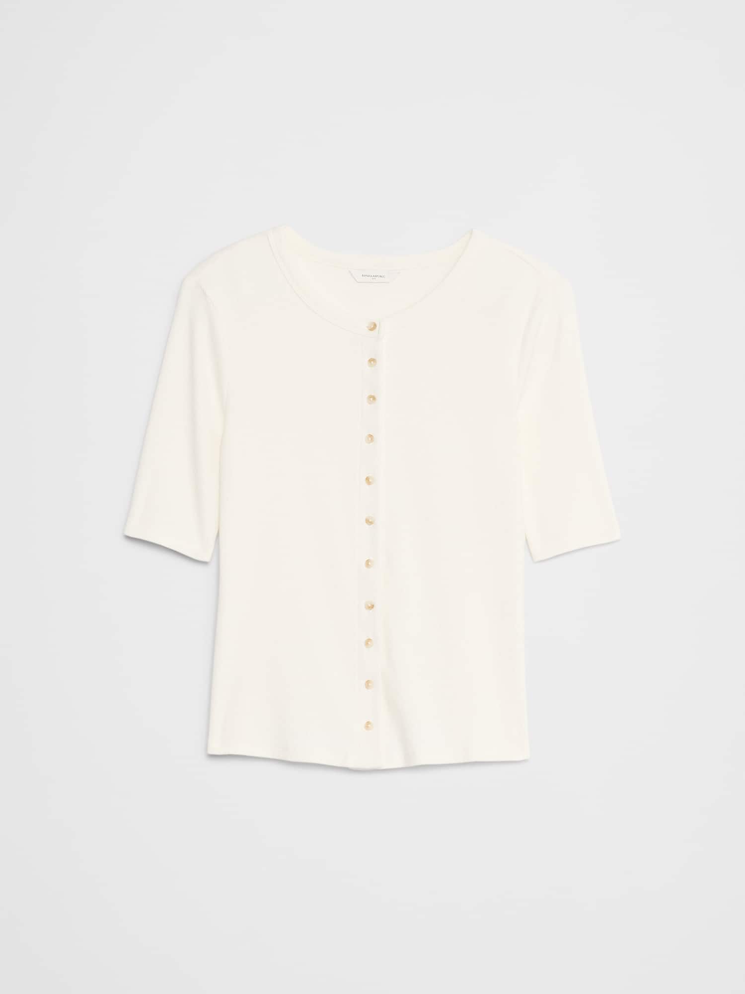 Image number 4 showing, Ribbed Button-Down Top