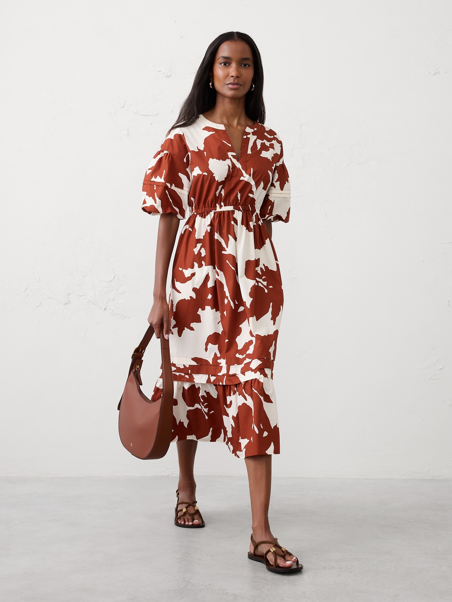 TIERED MAXI DRESS - Red Floral