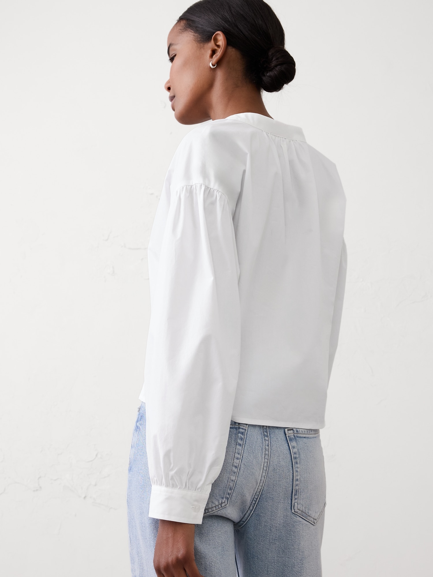 Image number 5 showing, JACQUARD PUFF-SLEEVE TOP