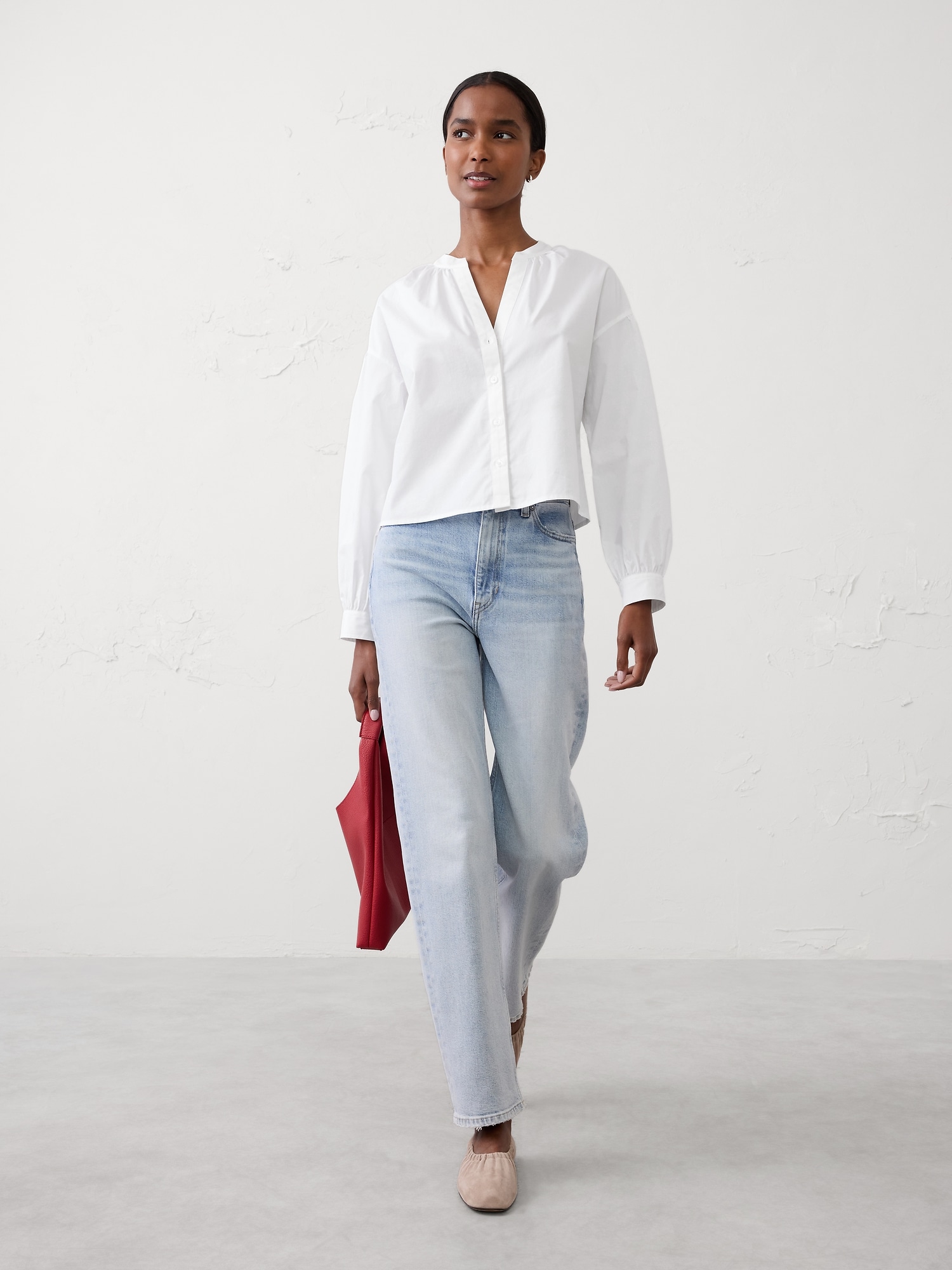 Image number 6 showing, JACQUARD PUFF-SLEEVE TOP