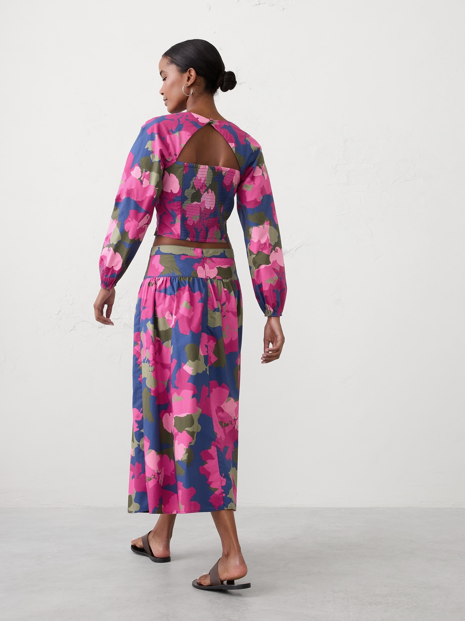 Image number 5 showing, Poplin Dropped-Waist Maxi Skirt