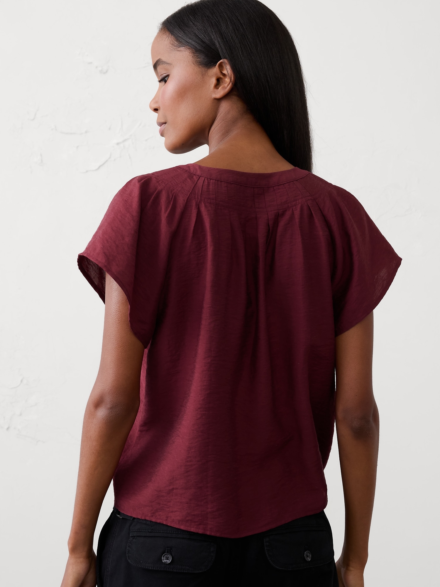 Image number 5 showing, Stitched Pleat-Neck Top