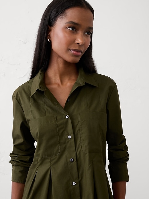 BANANA REPUBLIC ブラックグリーン フェイクレザー 半袖シャツ Banana Republic - BANANA REPUBLIC ブラックグリーン フェイクレザー