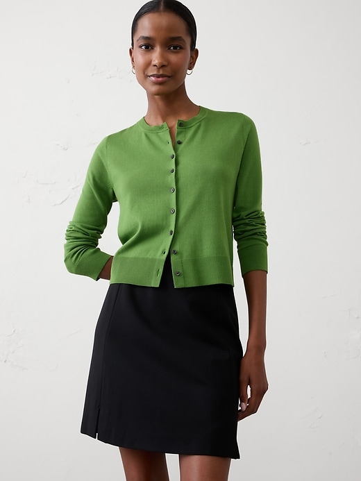 Ponte Slit Mini Skirt