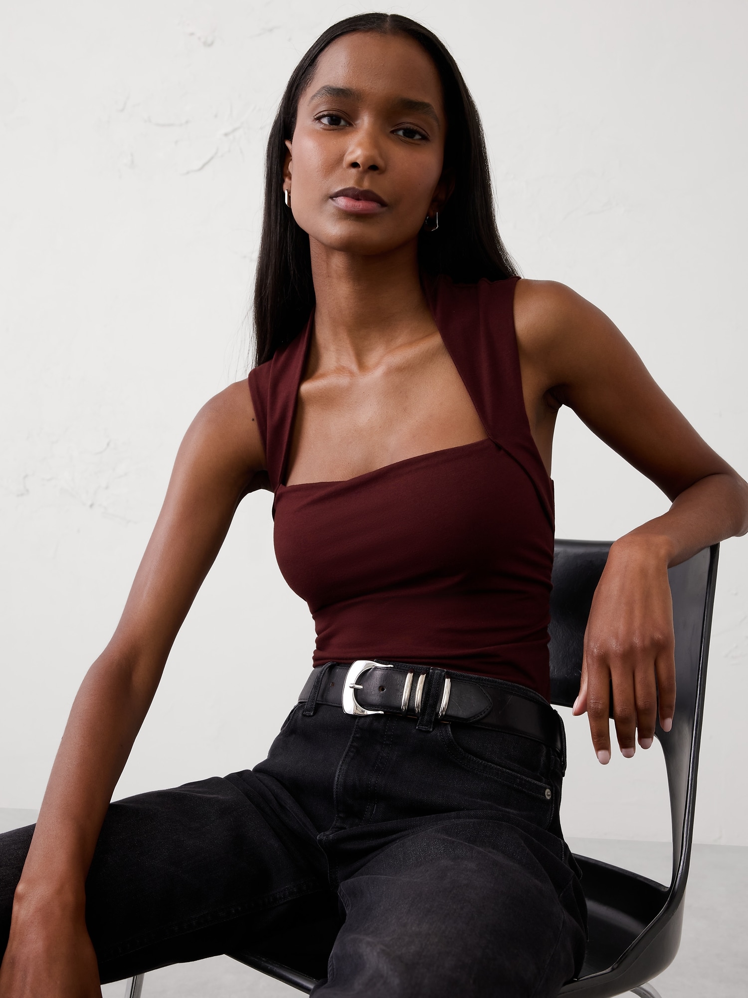 Image number 3 showing, SOFT STRETCH SIDE-SHIRRED TOP