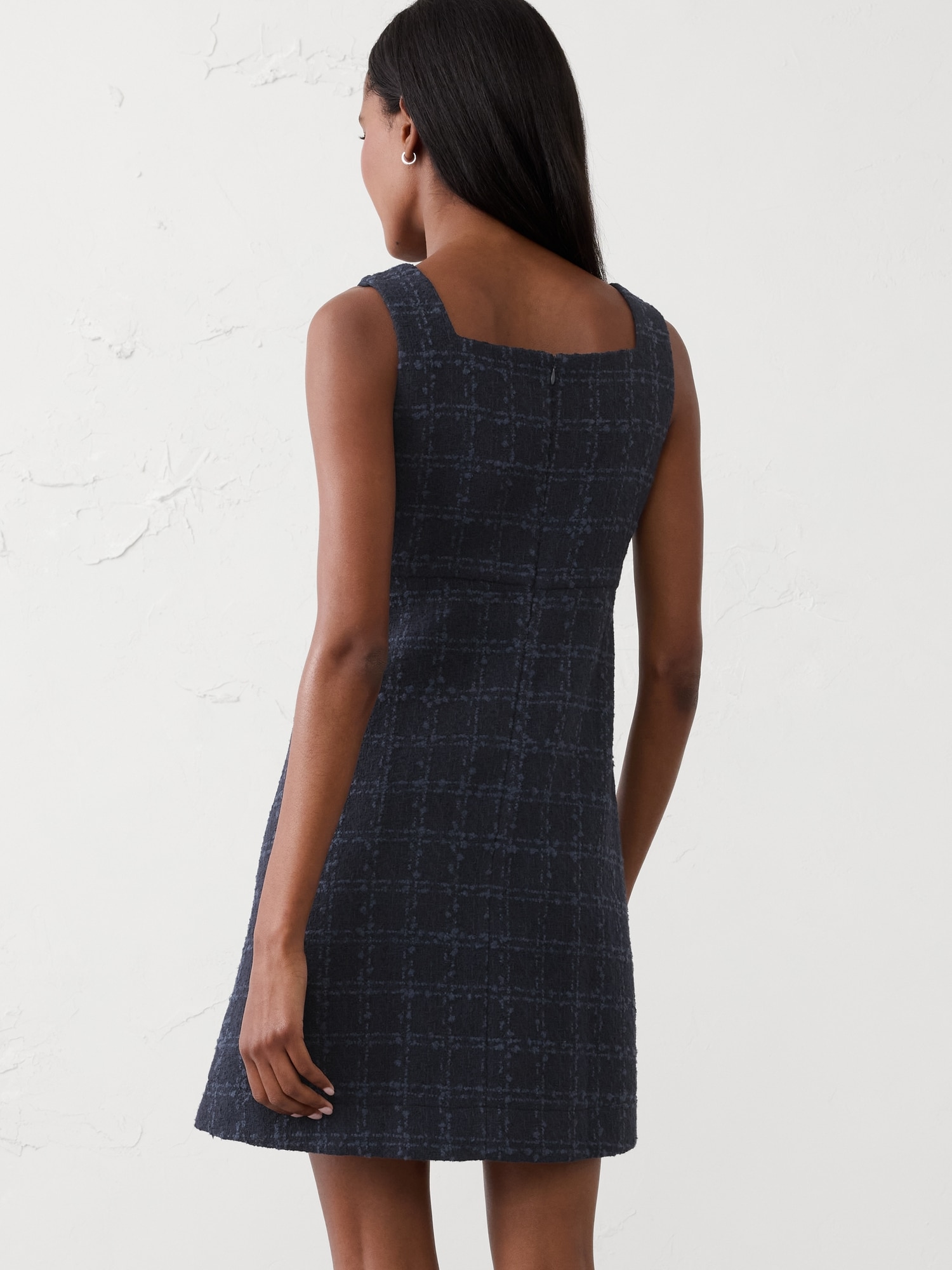 Image number 2 showing, TWEED EMPIRE-WAIST MINI DRESS