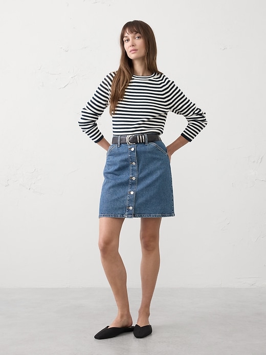 Pieced Denim Mini Skirt