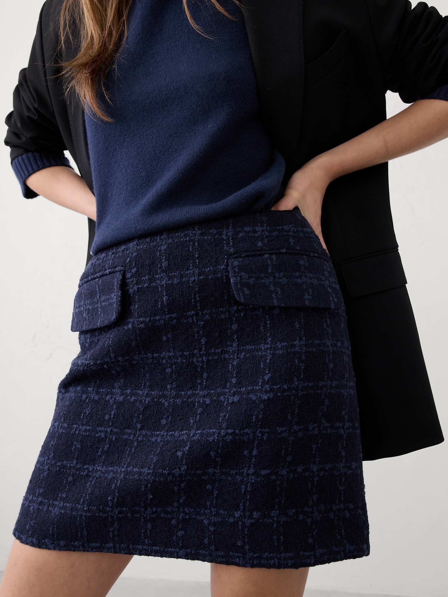 Image number 3 showing, TWEED POCKET MINI SKIRT