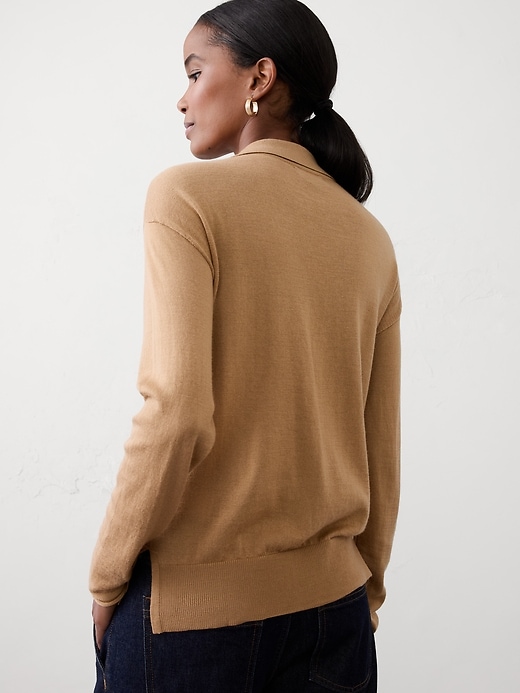 Merino Wool Johnny-Collar Sweater