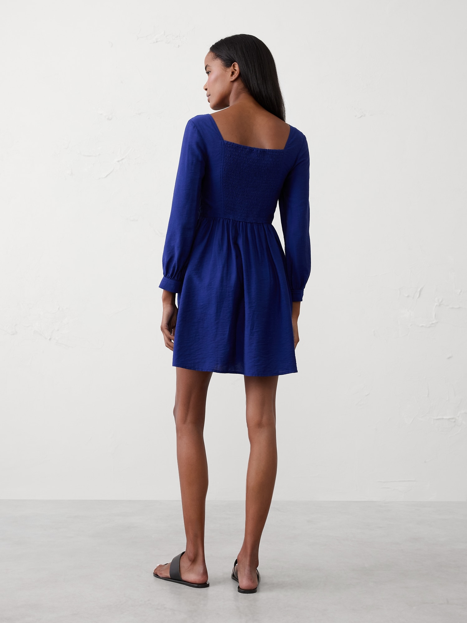 Image number 5 showing, Eyelet Gathered-Waist Mini Dress