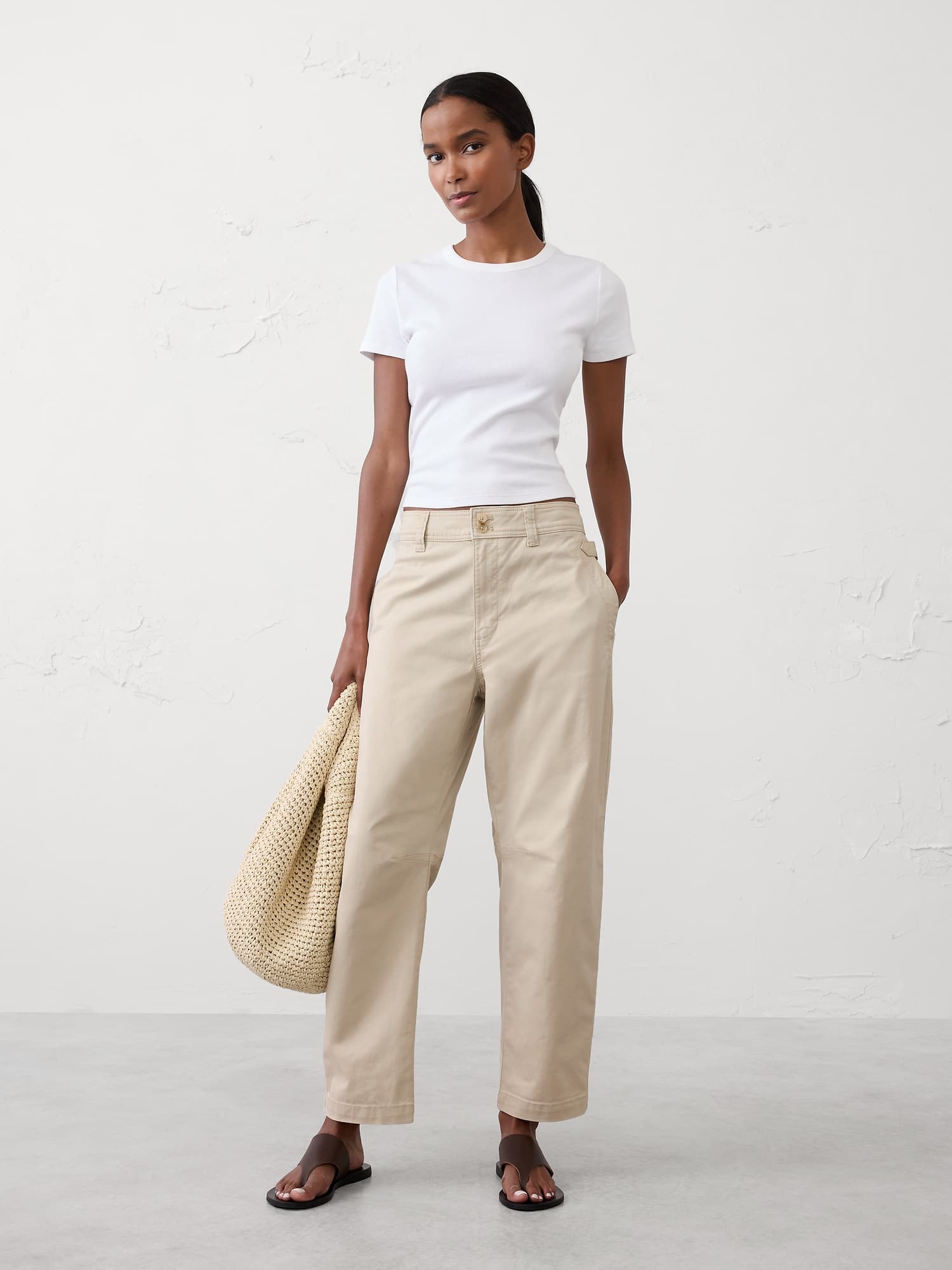 Image number 1 showing, Barrel High-Rise Chino