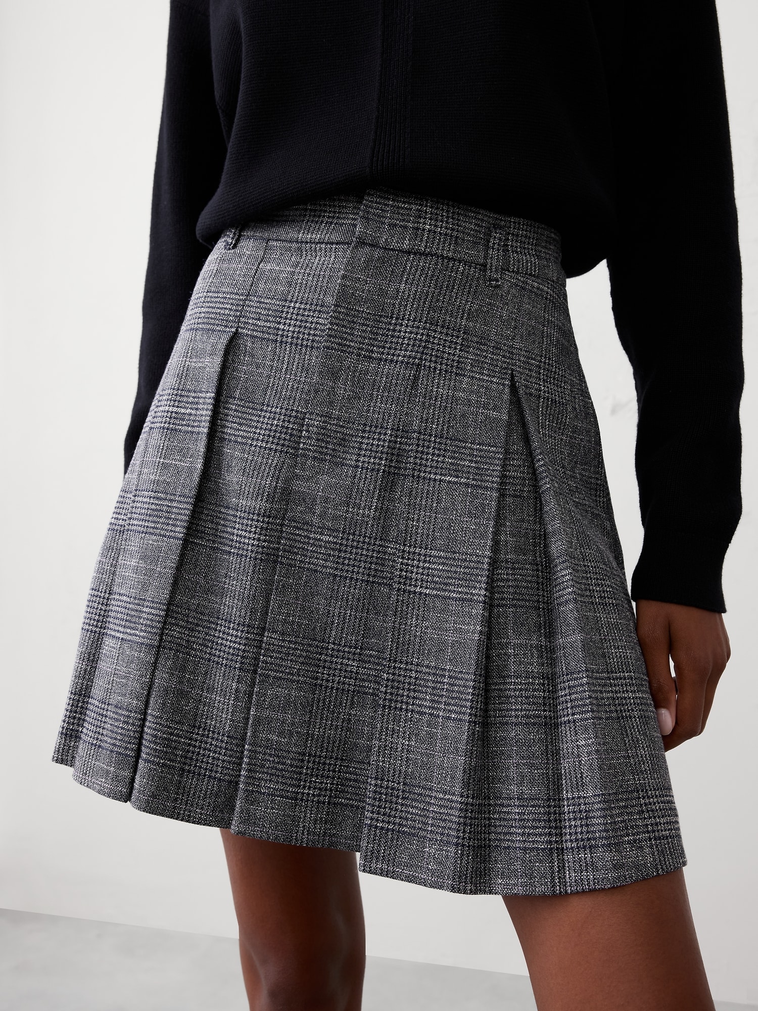 Image number 3 showing, PLAID PLEATED MINI SKIRT