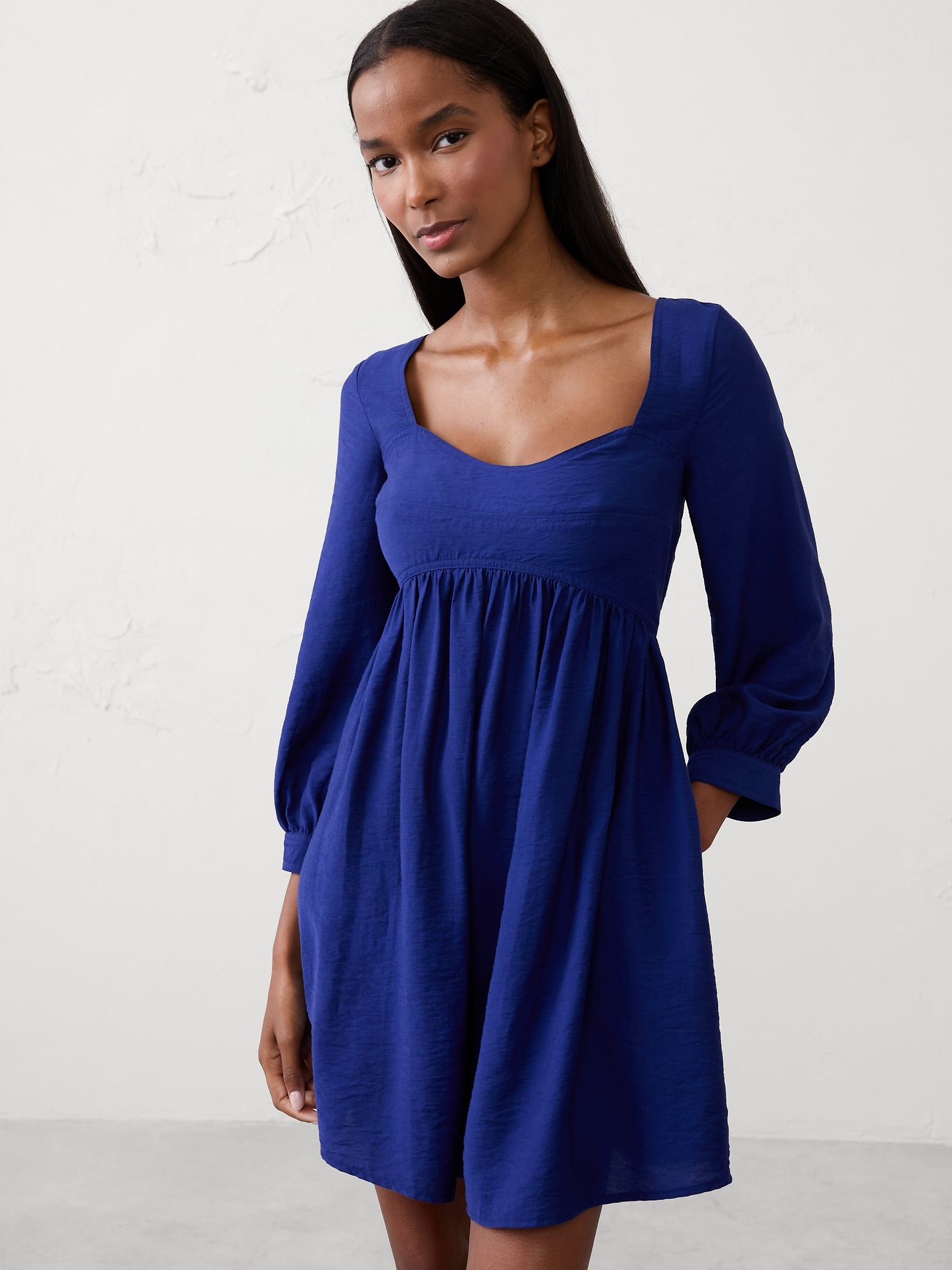 Image number 6 showing, Eyelet Gathered-Waist Mini Dress