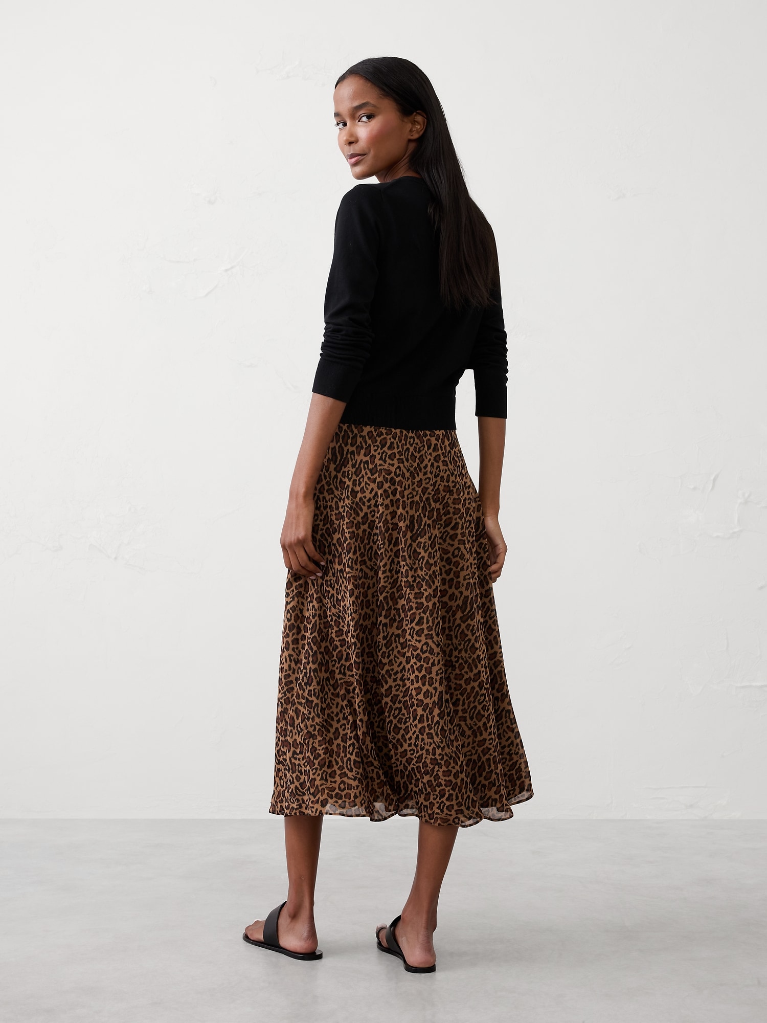 Image number 2 showing, Chiffon Midi Skirt