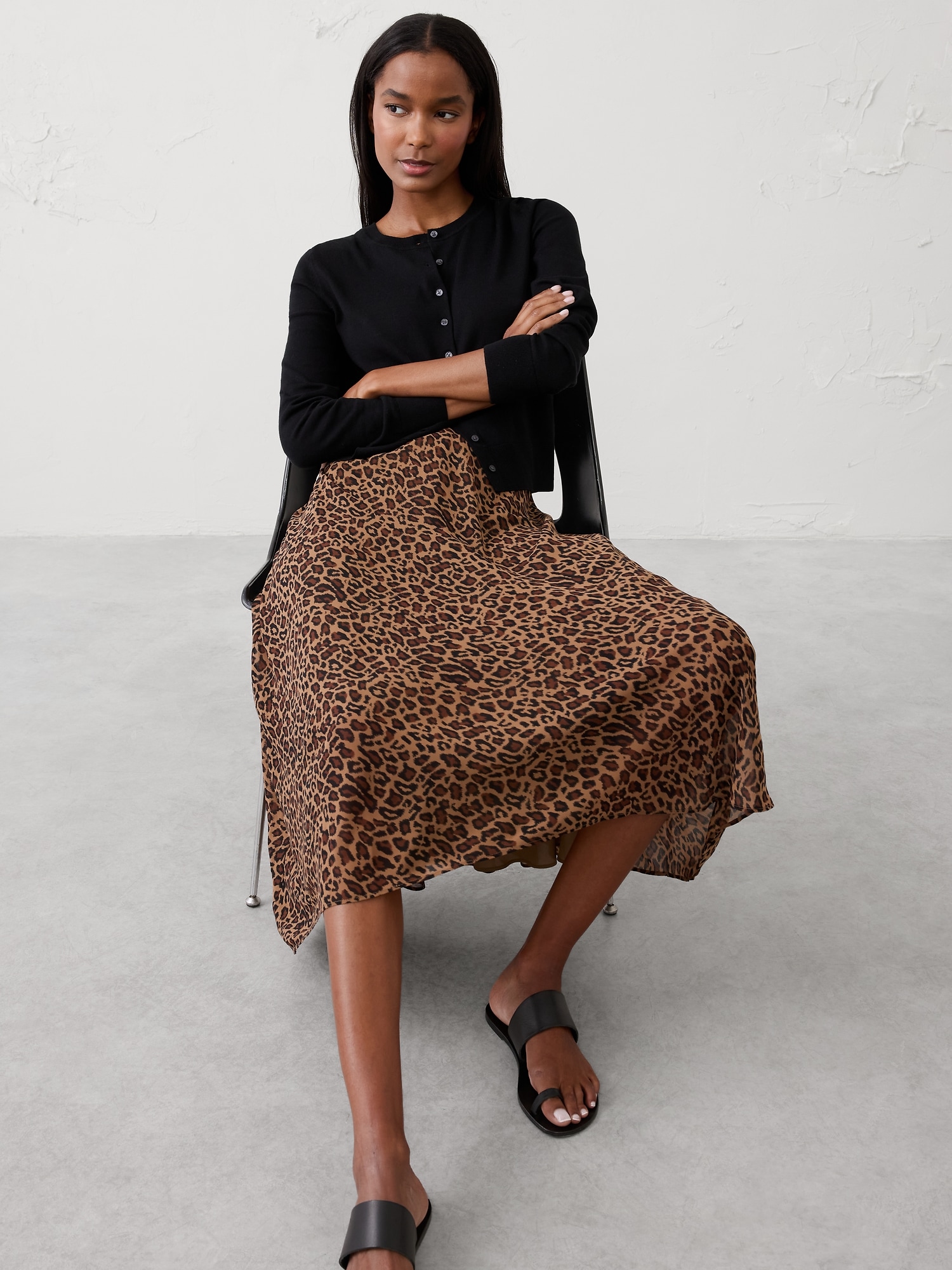 Image number 3 showing, Chiffon Midi Skirt