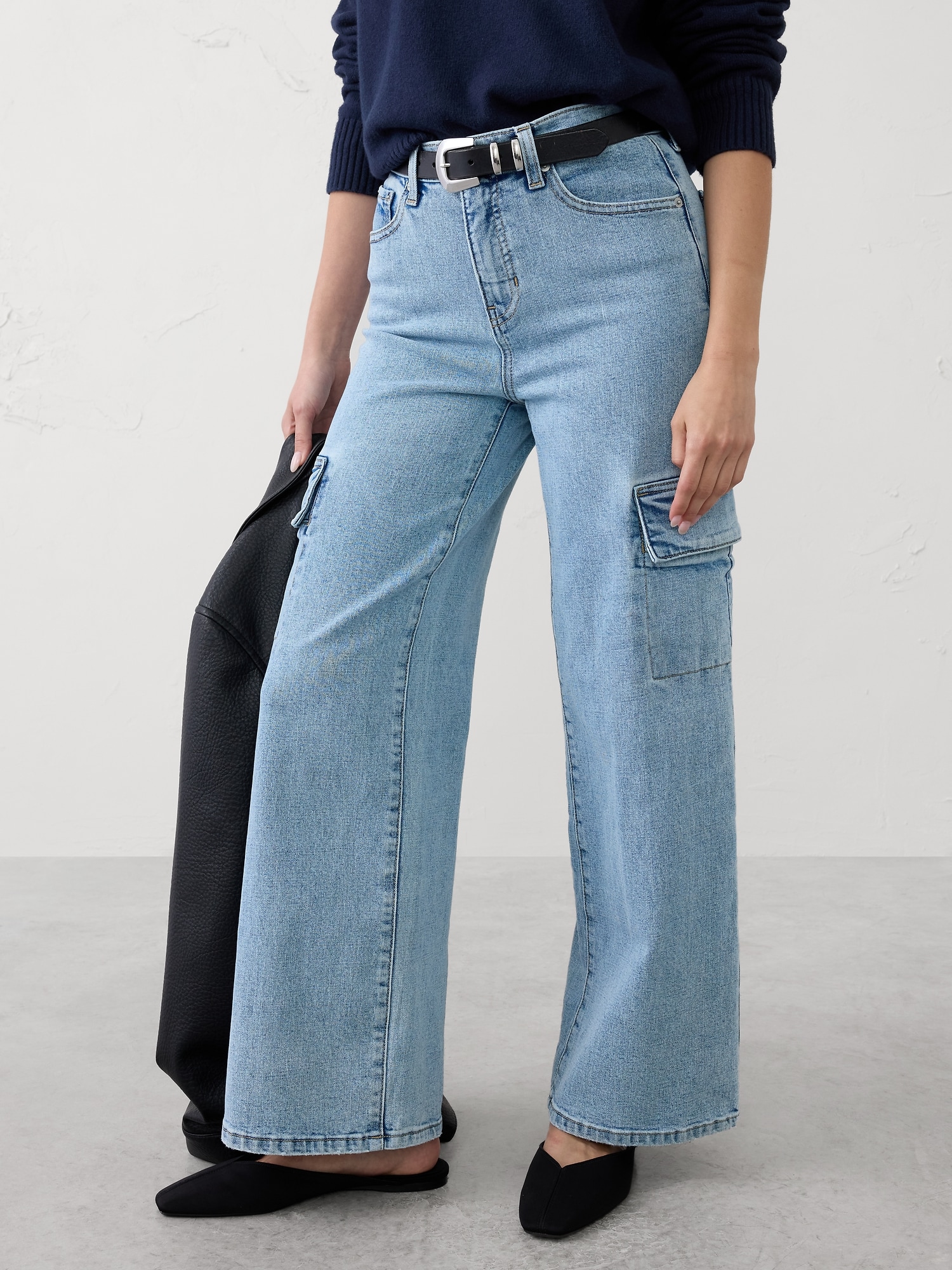 Image number 3 showing, STRAIGHT HIGH-RISE CARGO JEAN