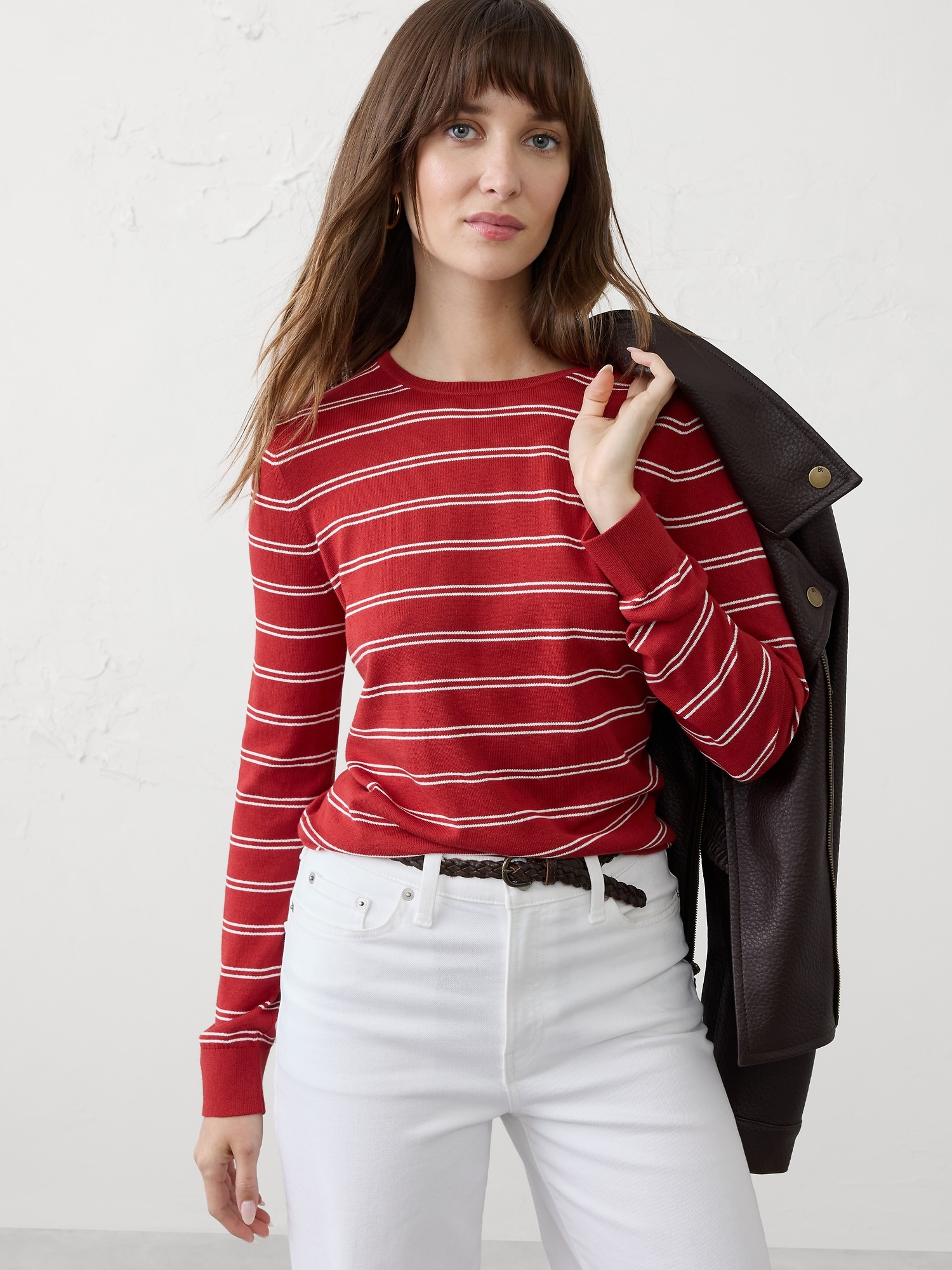 FOREVER STRIPED SWEATER - Red Stripe