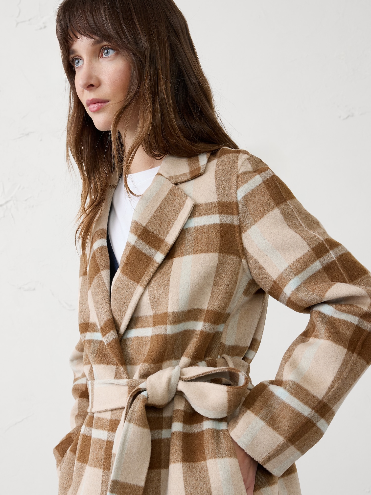 Image number 3 showing, DOUBLE FACE TIE-WAIST COAT