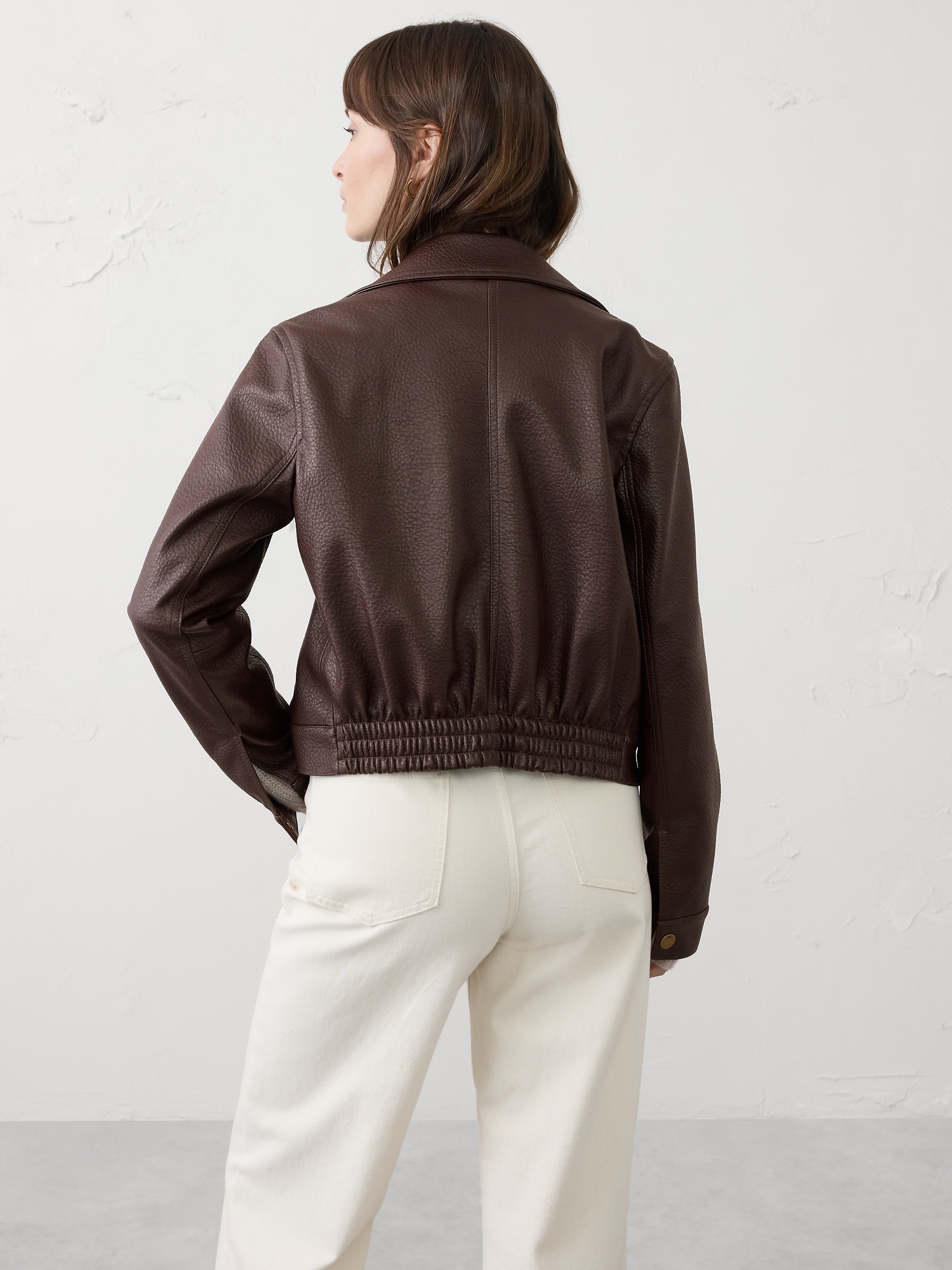 Image number 2 showing, VEGAN LEATHER CROPPED MOTO JACKET