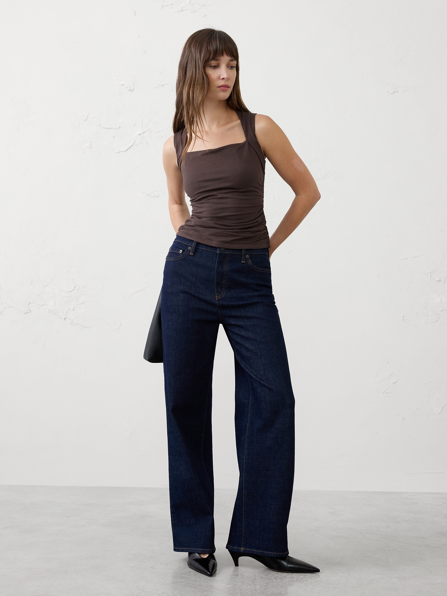 Image number 1 showing, SOFT STRETCH SIDE-SHIRRED TOP