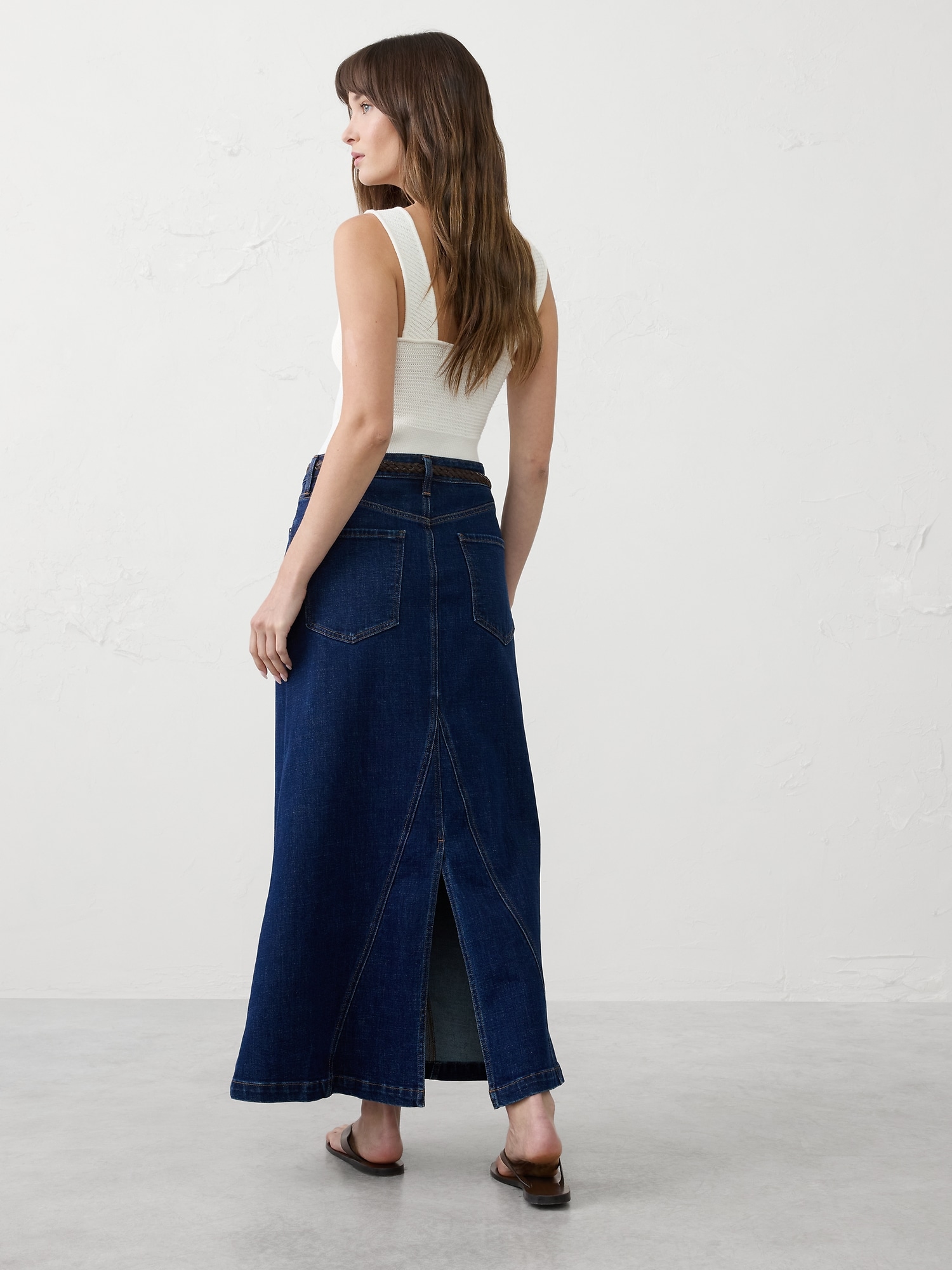 Image number 2 showing, Denim Split-Back Maxi Skirt