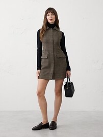 knee length dresses for ladies PATCHWORK PLAID DENIM MINI DRESS – AKIRA main image 1
