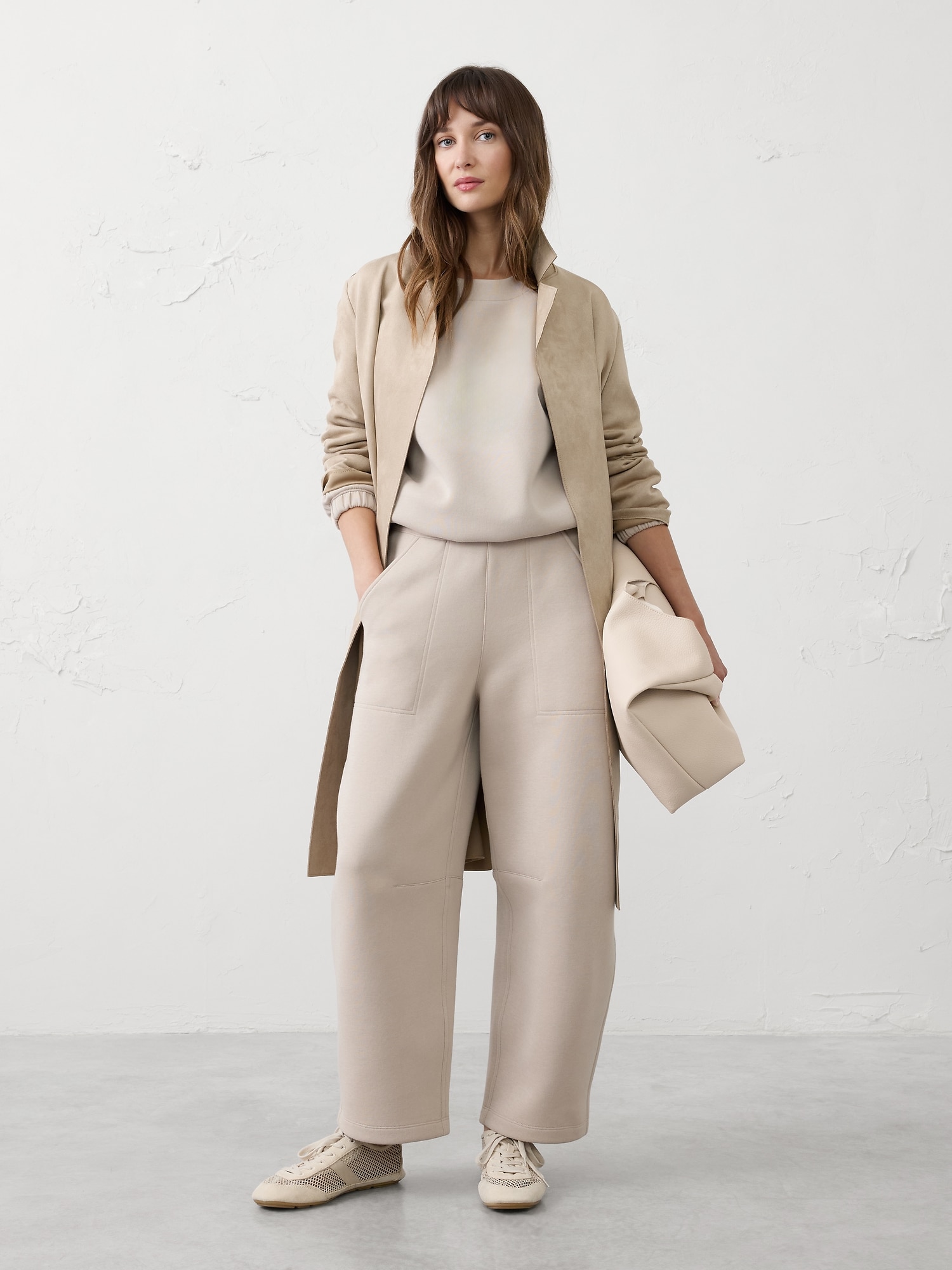 Image number 1 showing, Slim Barrel High-Rise Scuba Pant