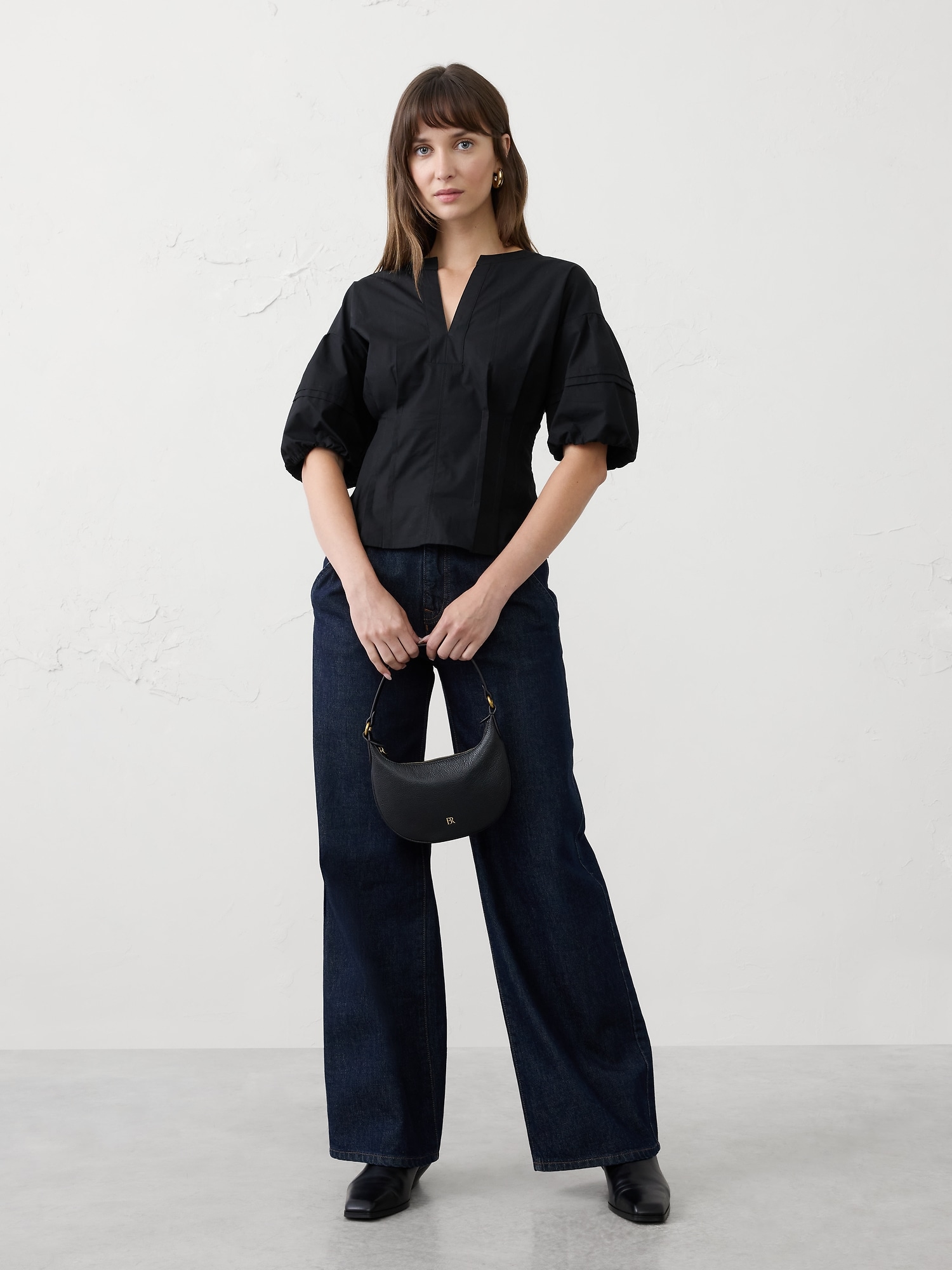 PINTUCK TOP - Black